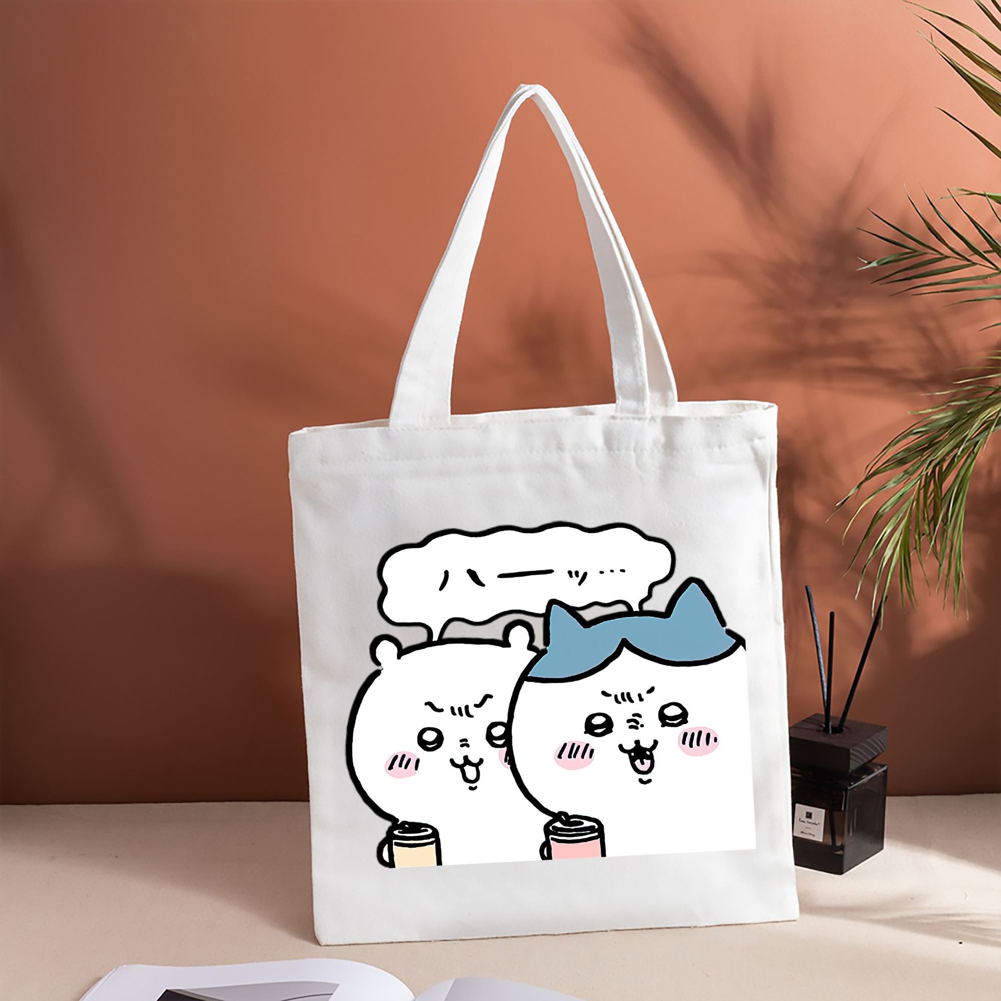 ちいかわ ハチワレ Chii-kawa hachiware 縦型キャンバス生地手提げバッグ　トートバッグ