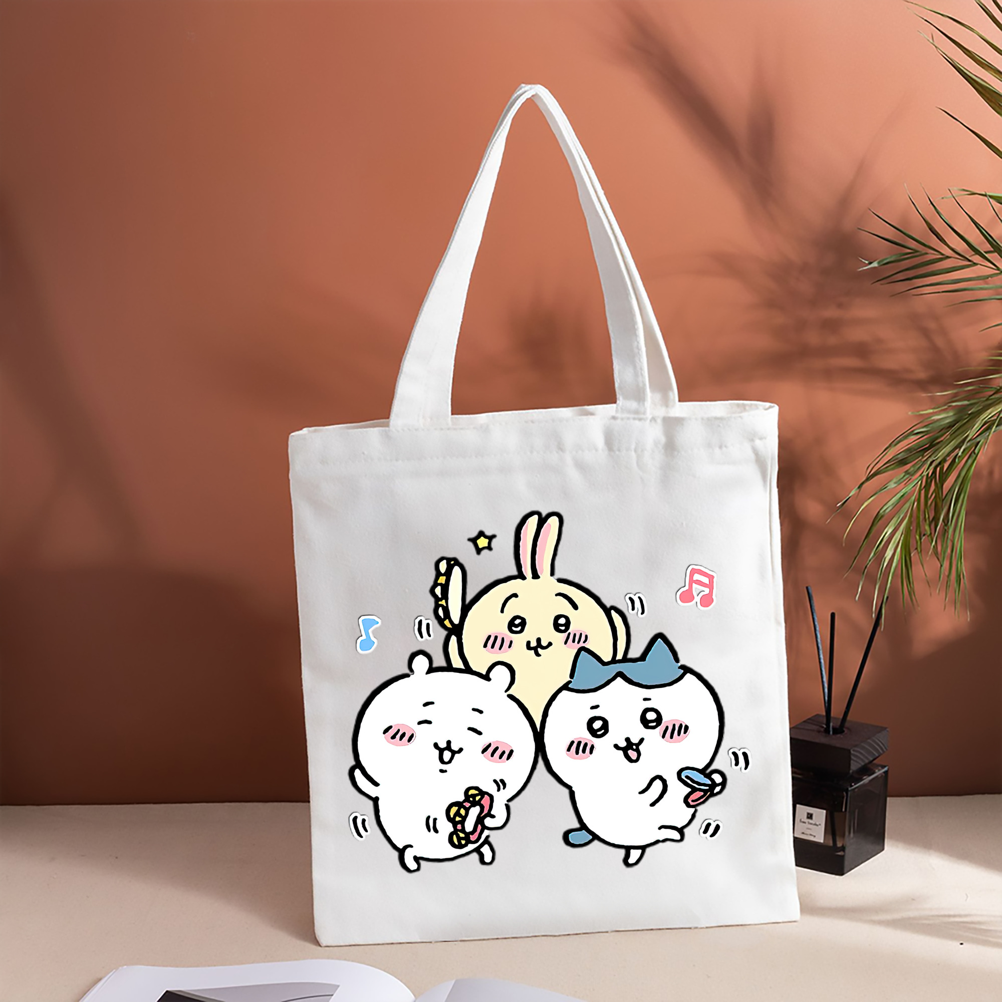 ちいかわ ハチワレ Chii-kawa hachiware 縦型キャンバス生地手提げバッグ　トートバッグ