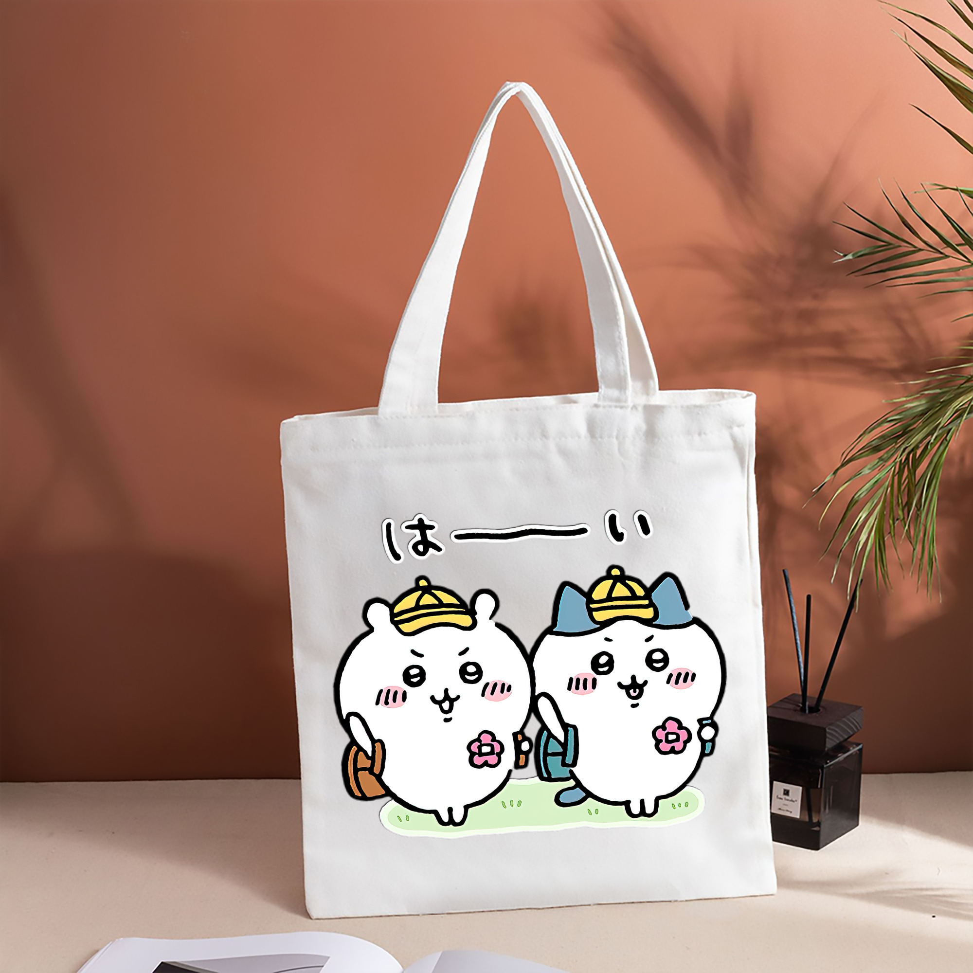 ちいかわ ハチワレ Chii-kawa hachiware 縦型キャンバス生地手提げバッグ　トートバッグ