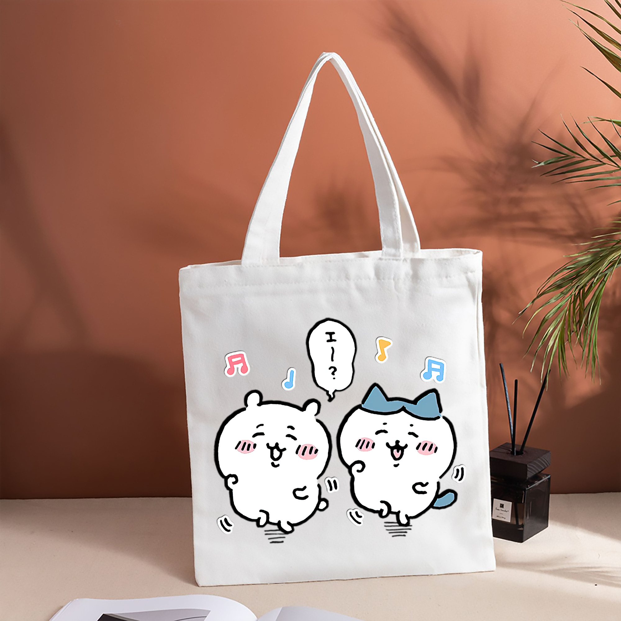 ちいかわ ハチワレ Chii-kawa hachiware 縦型キャンバス生地手提げバッグ　トートバッグ