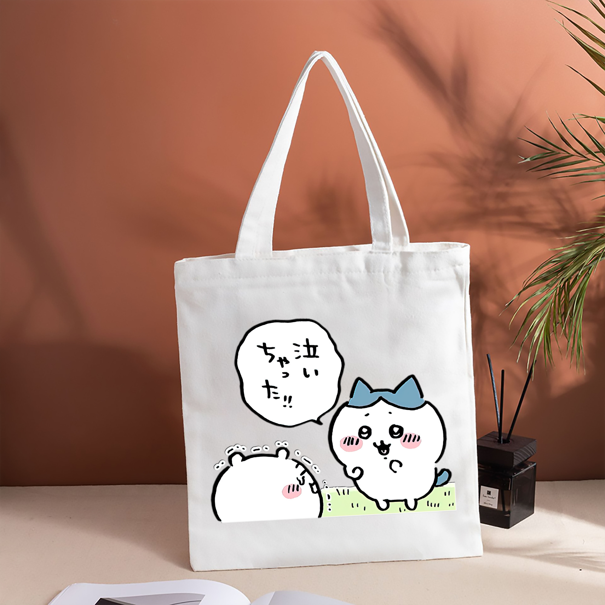 ちいかわ ハチワレ Chii-kawa hachiware 縦型キャンバス生地手提げバッグ　トートバッグ