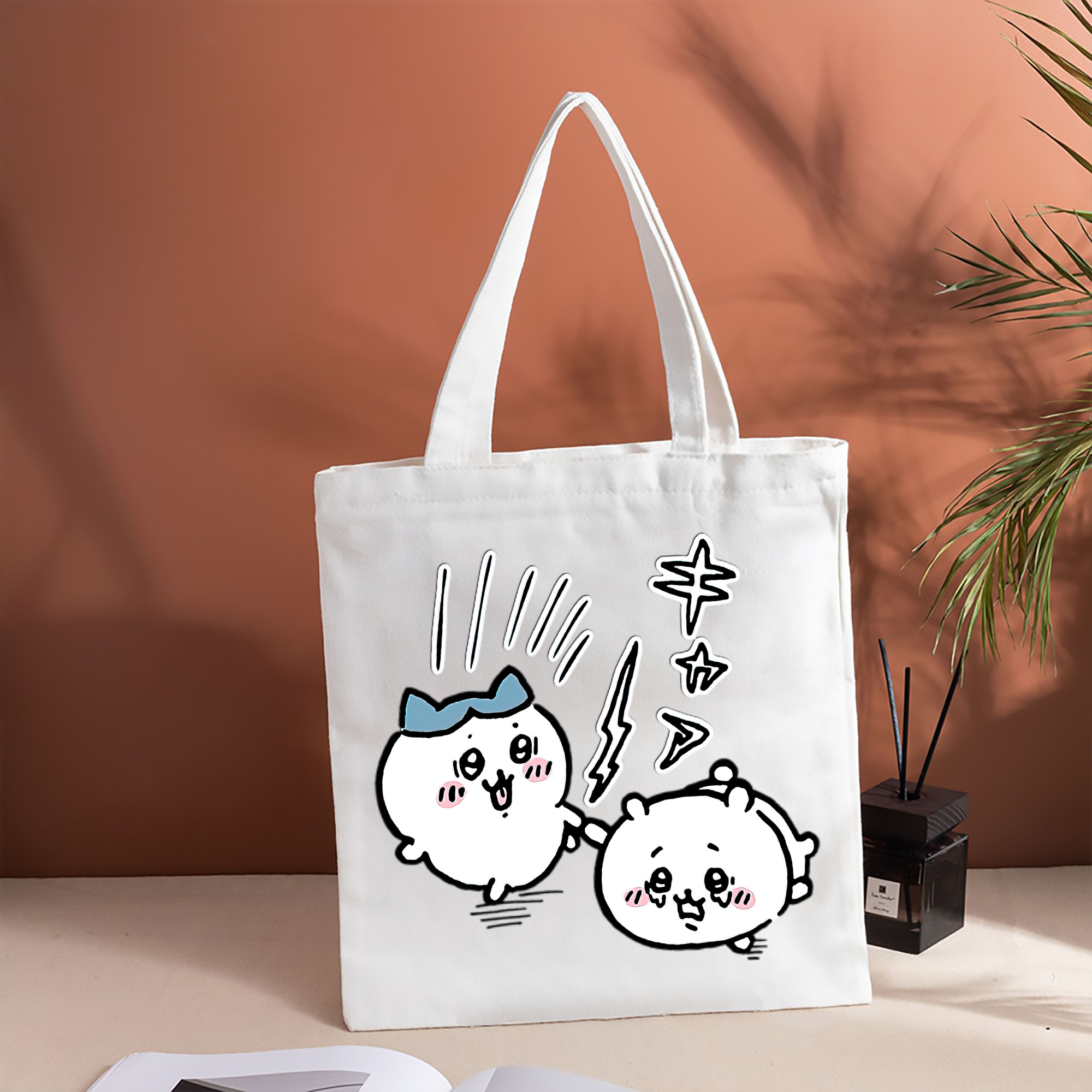ちいかわ ハチワレ Chii-kawa hachiware 縦型キャンバス生地手提げバッグ　トートバッグ