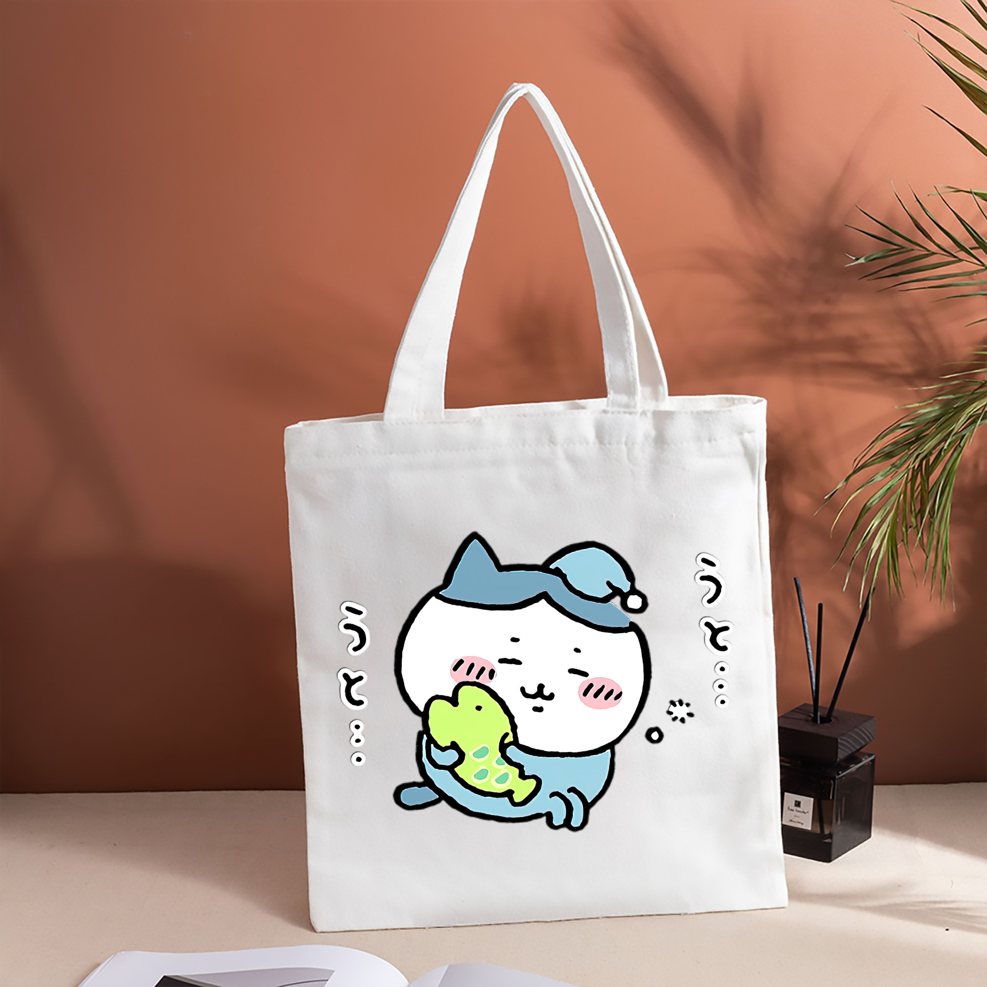 ちいかわ ハチワレ Chii-kawa hachiware 縦型キャンバス生地手提げバッグ　トートバッグ