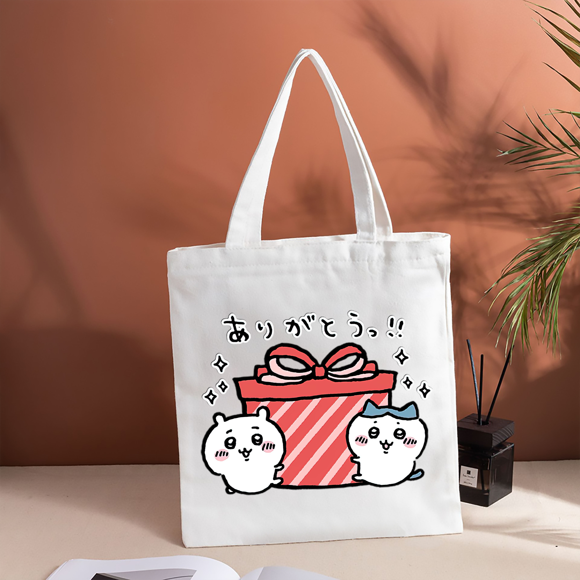 ちいかわ ハチワレ Chii-kawa hachiware 縦型キャンバス生地手提げバッグ　トートバッグ
