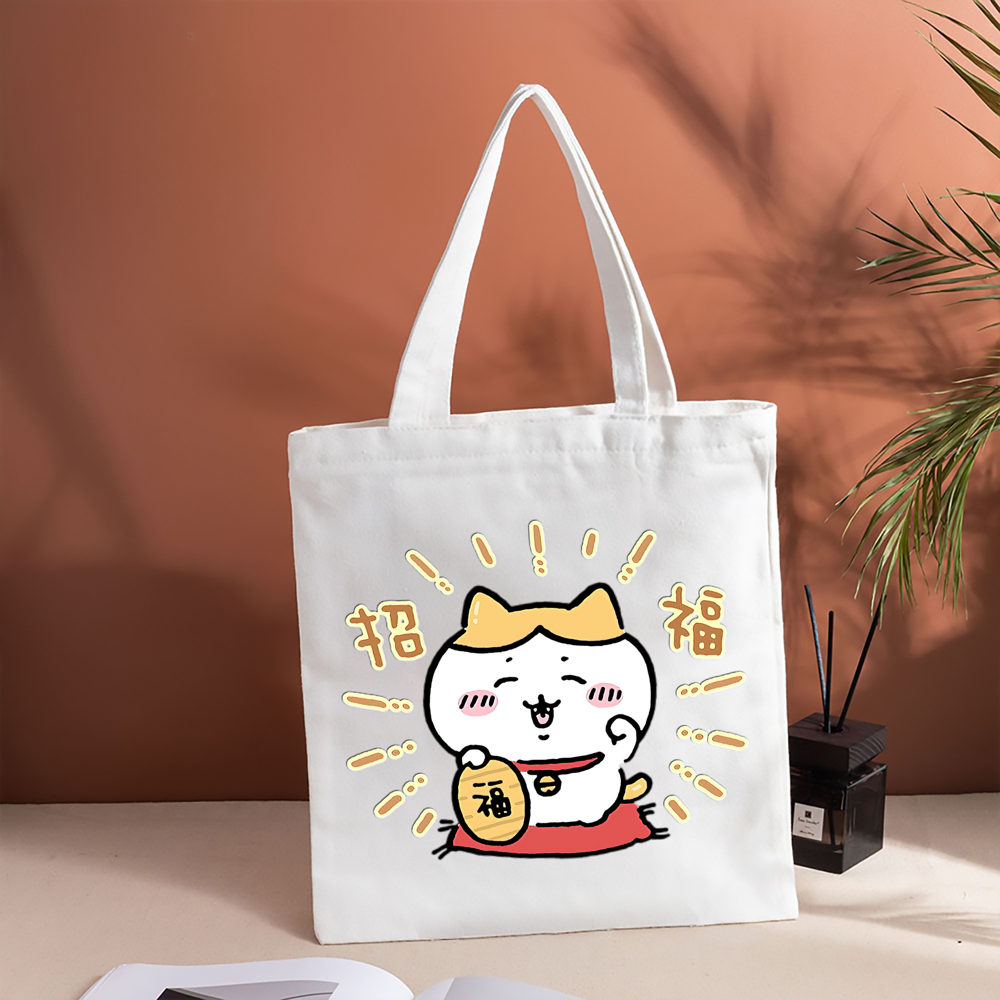 ちいかわ ハチワレ Chii-kawa hachiware 縦型キャンバス生地手提げバッグ　トートバッグ