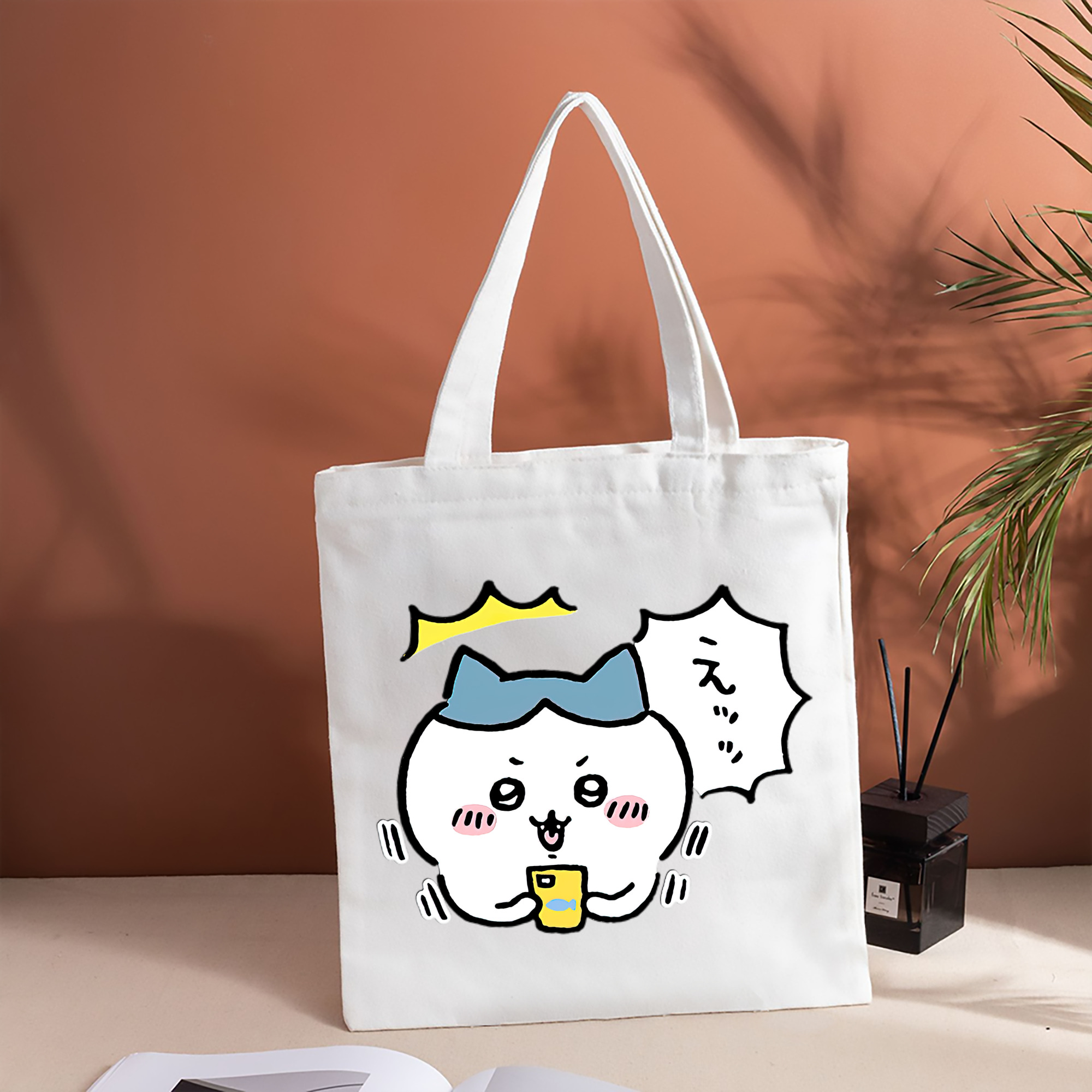 ちいかわ ハチワレ Chii-kawa hachiware 縦型キャンバス生地手提げバッグ　トートバッグ