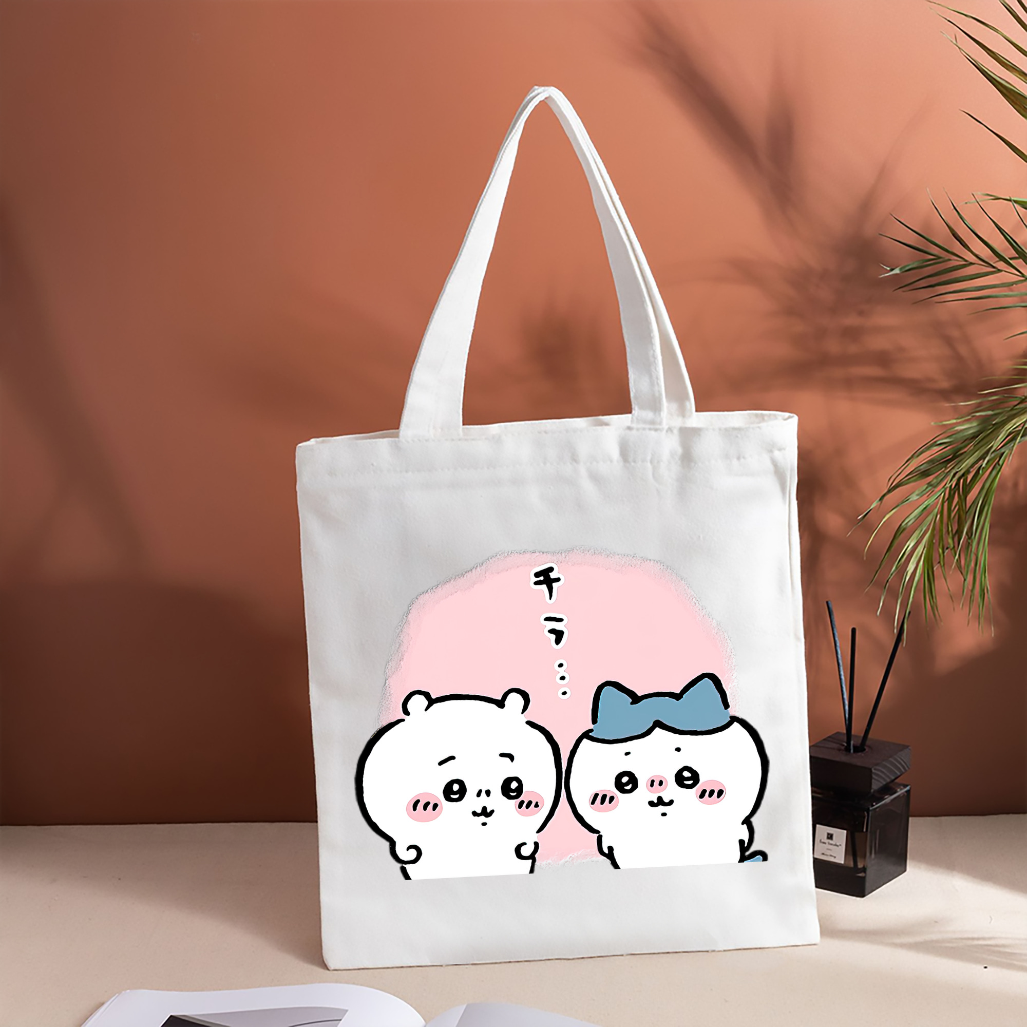 ちいかわ ハチワレ Chii-kawa hachiware 縦型キャンバス生地手提げバッグ　トートバッグ