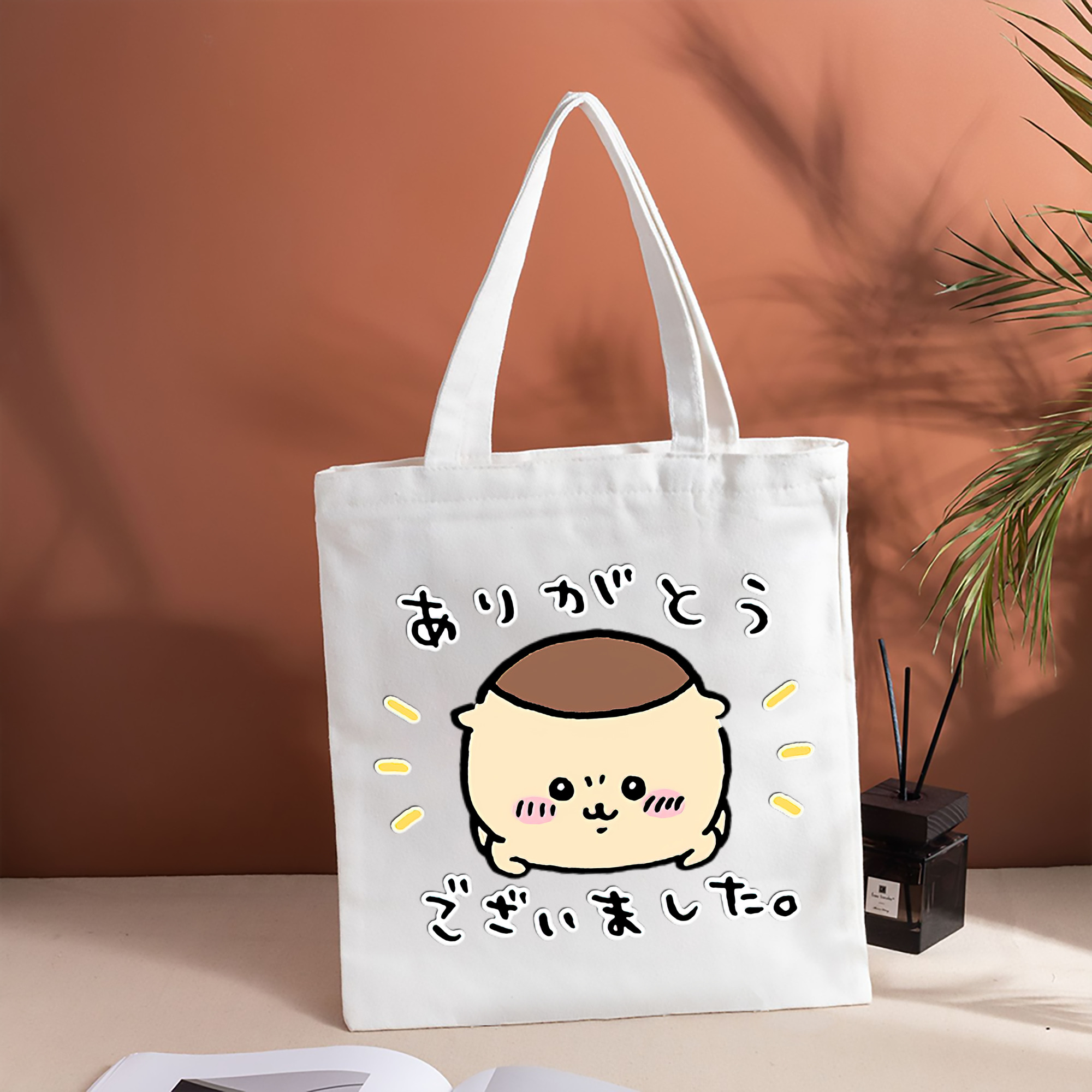 ちいかわ くりまんじゅう Chii-kawa kuri manjū 縦型キャンバス生地手提げバッグ　トートバッグ