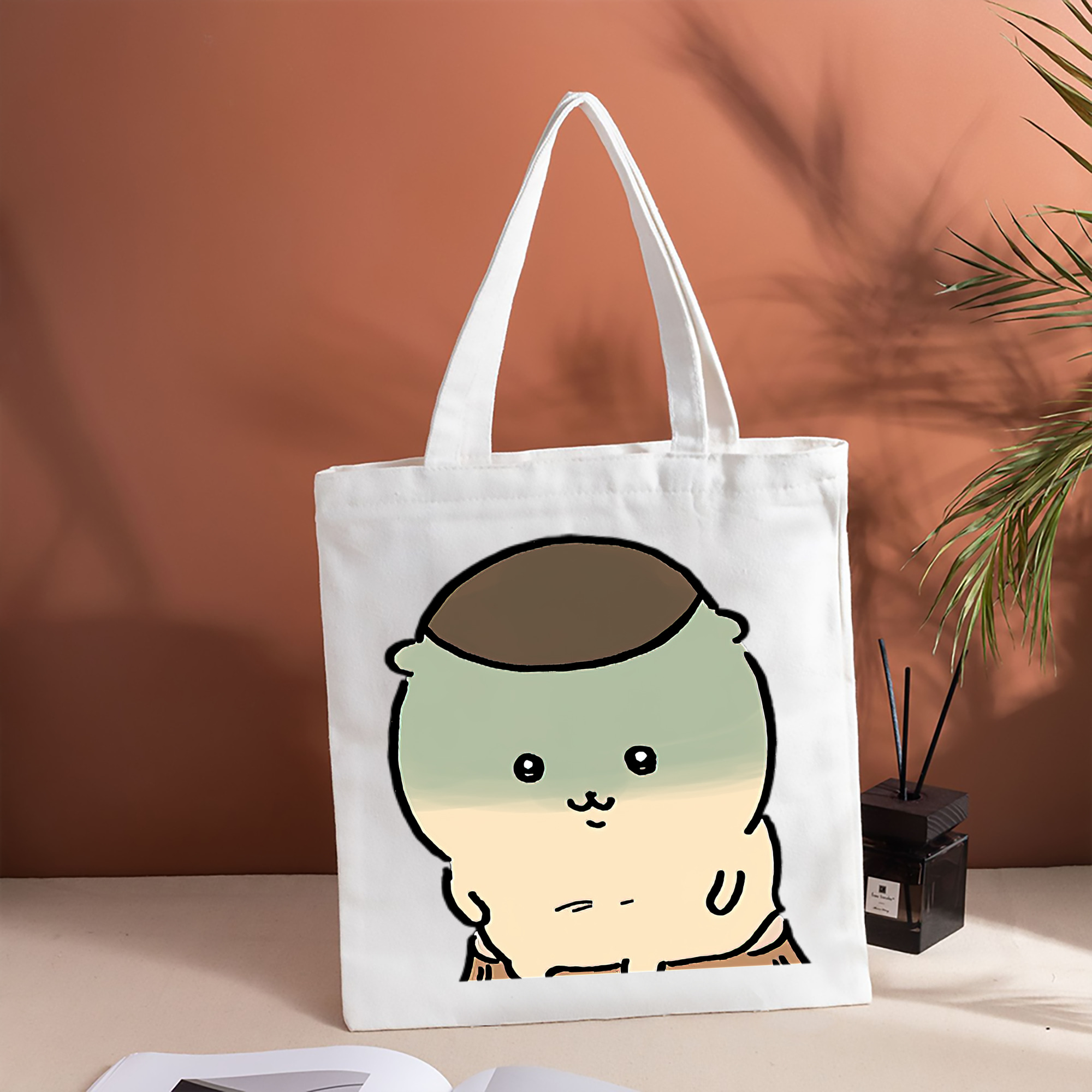 ちいかわ くりまんじゅう Chii-kawa kuri manjū 縦型キャンバス生地手提げバッグ　トートバッグ