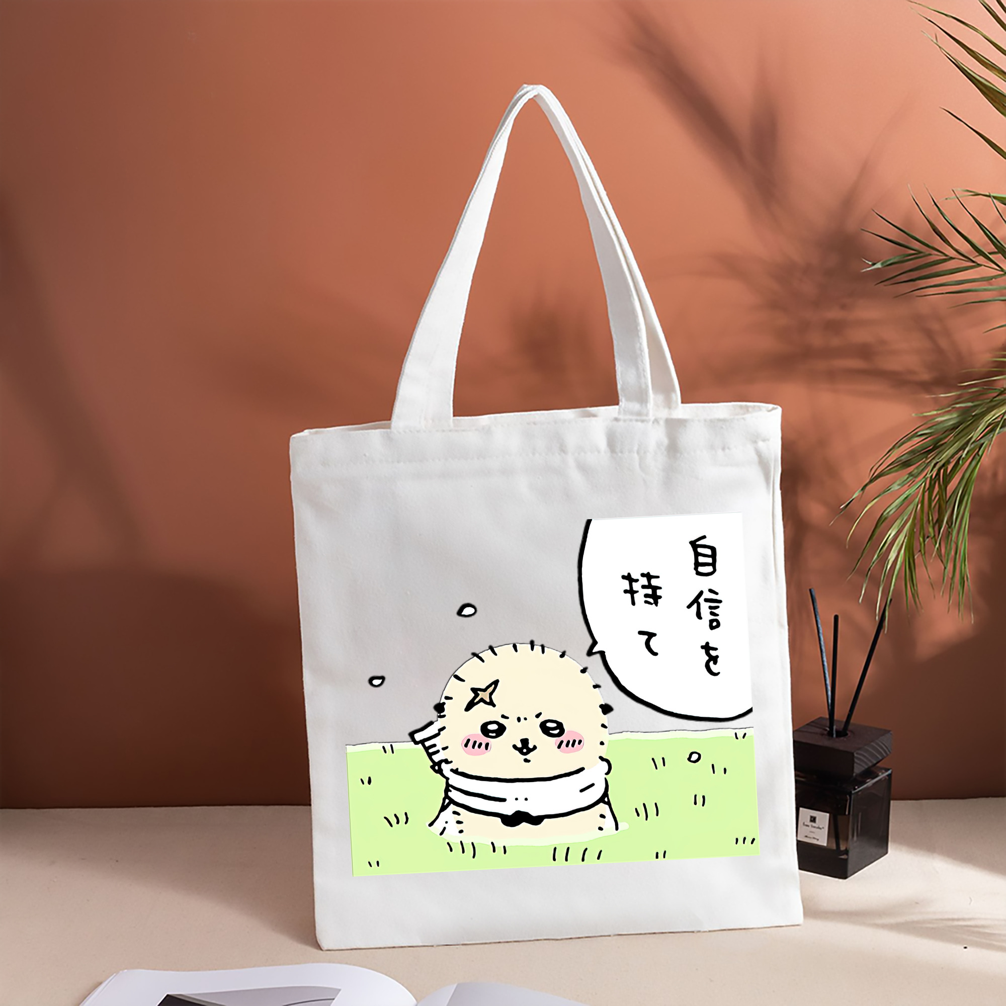 ちいかわ ラッコ Chii-kawa Sea otter 縦型キャンバス生地手提げバッグ　トートバッグ