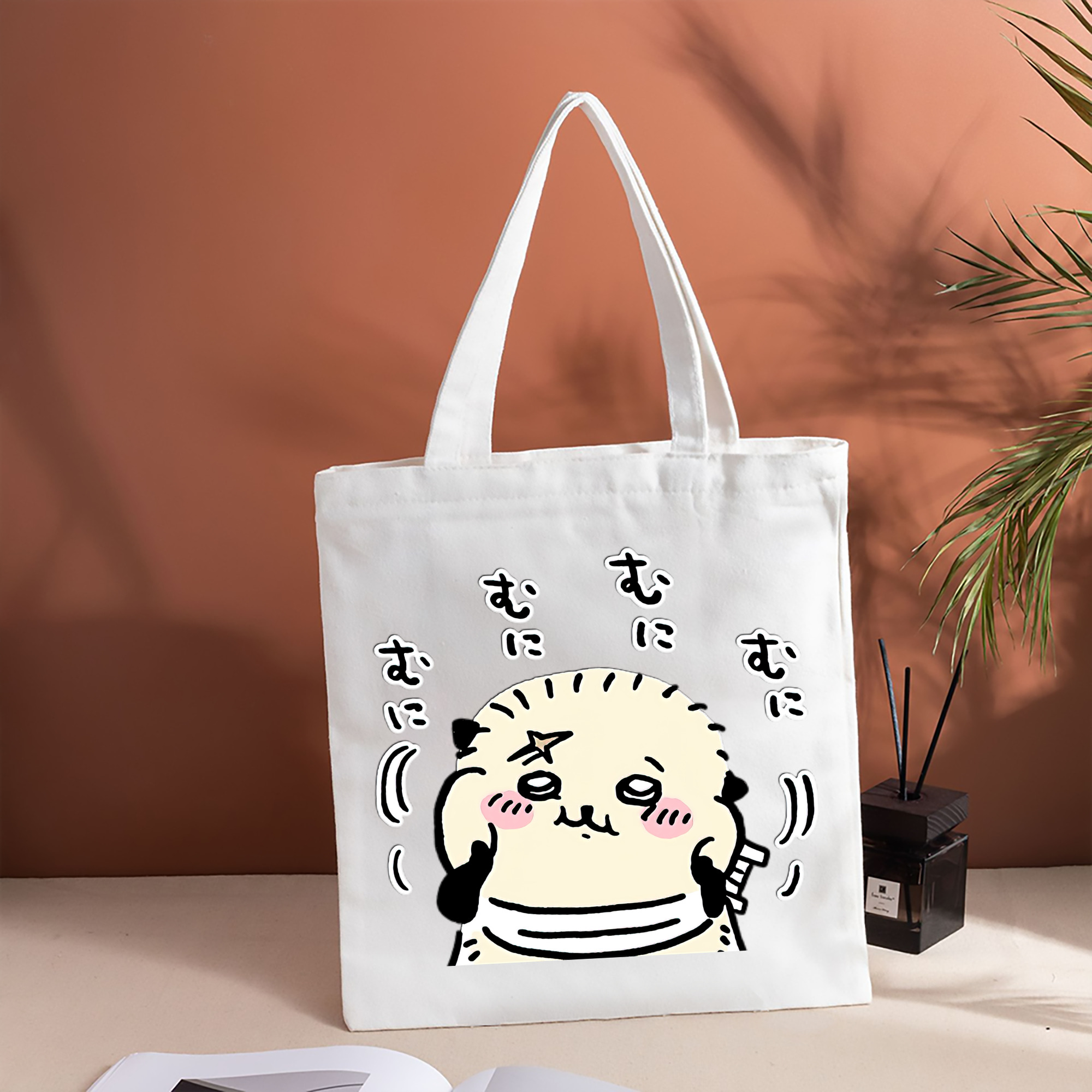 ちいかわ ラッコ Chii-kawa Sea otter 縦型キャンバス生地手提げバッグ　トートバッグ