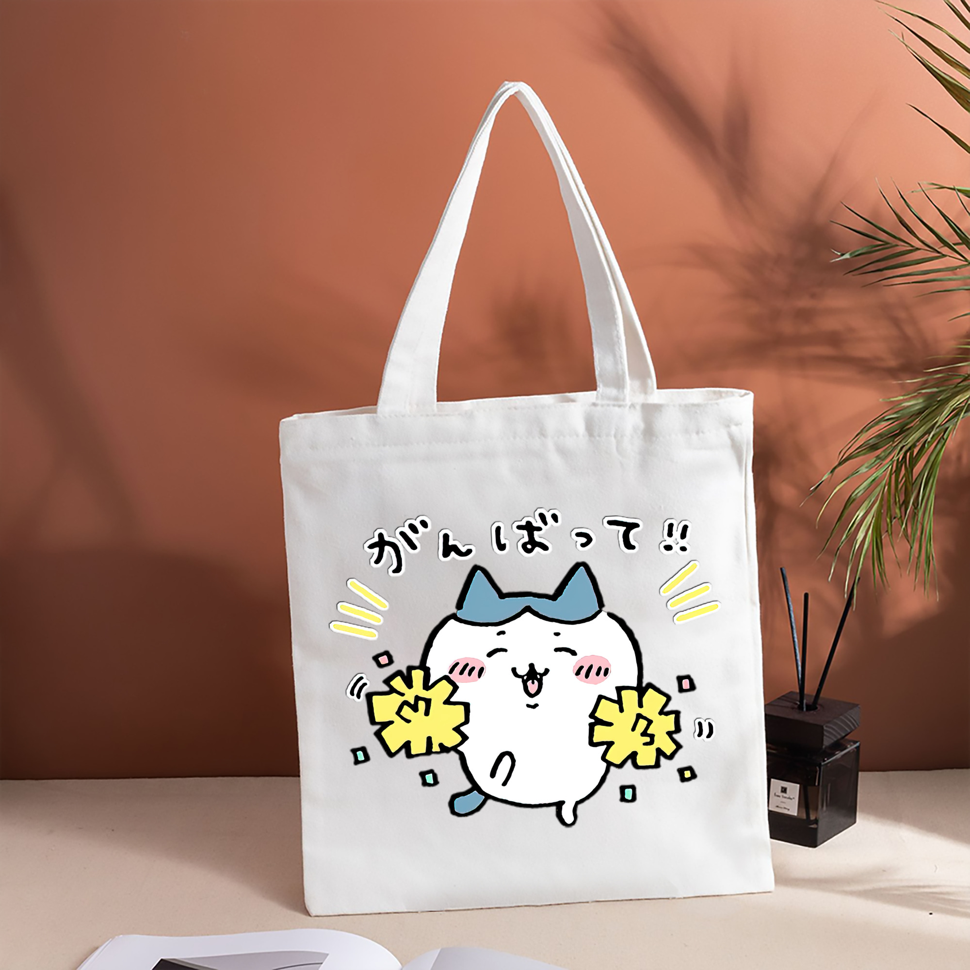ちいかわ ハチワレ Chii-kawa hachiware 縦型キャンバス生地手提げバッグ　トートバッグ