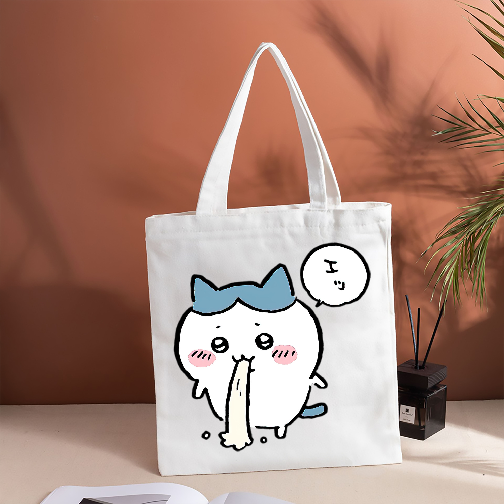 ちいかわ ハチワレ Chii-kawa hachiware 縦型キャンバス生地手提げバッグ　トートバッグ