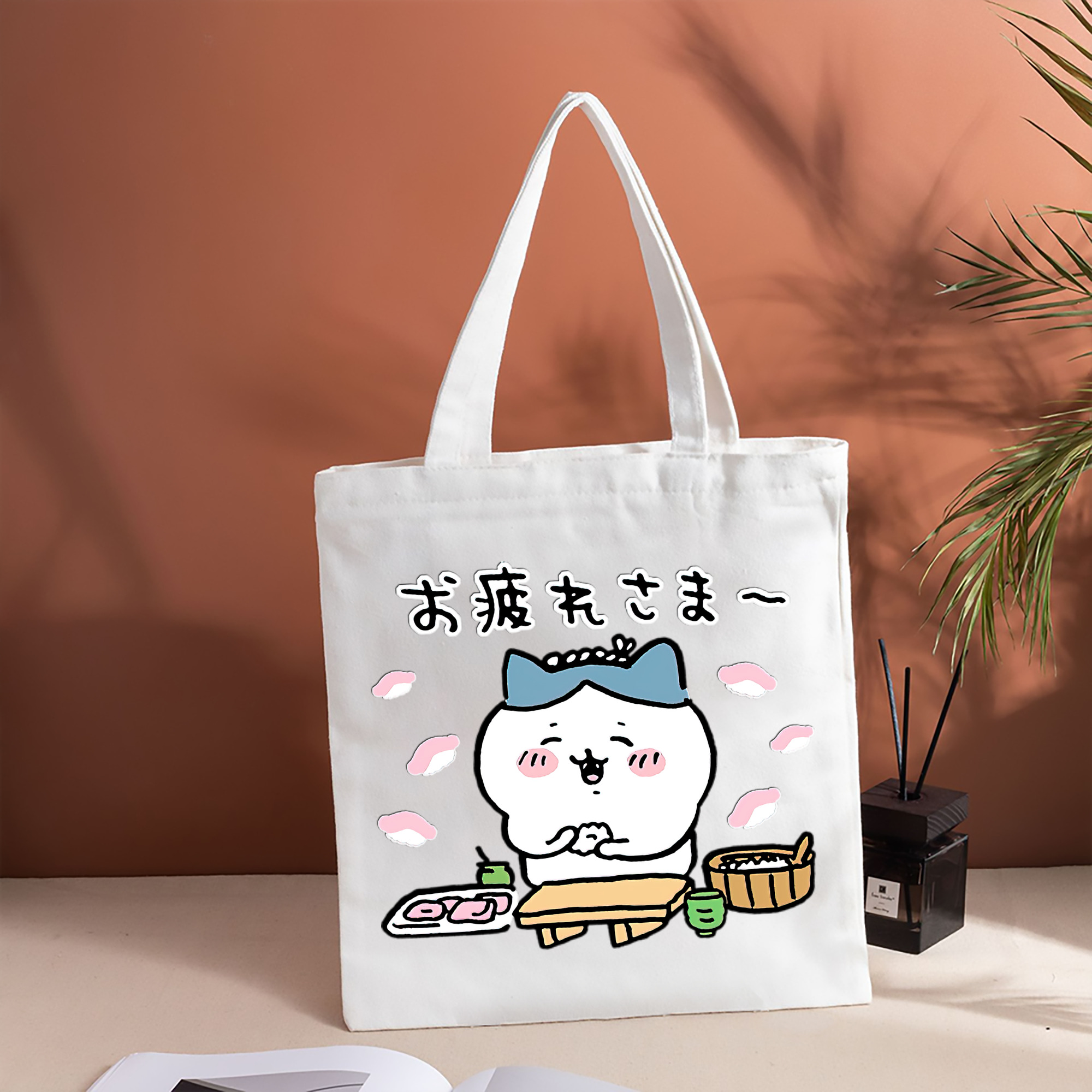 ちいかわ ハチワレ Chii-kawa hachiware 縦型キャンバス生地手提げバッグ　トートバッグ