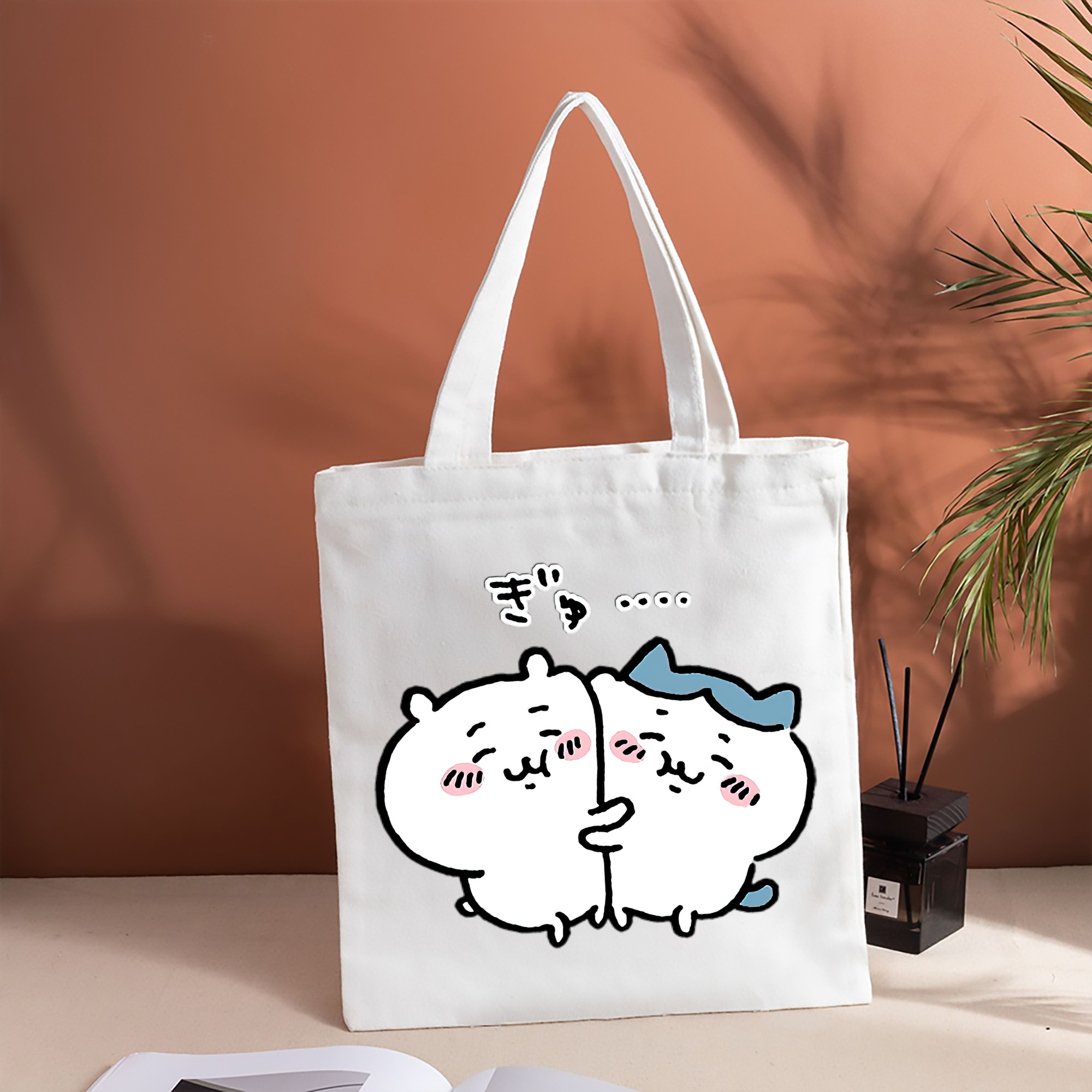 ちいかわ ハチワレ Chii-kawa hachiware 縦型キャンバス生地手提げバッグ　トートバッグ