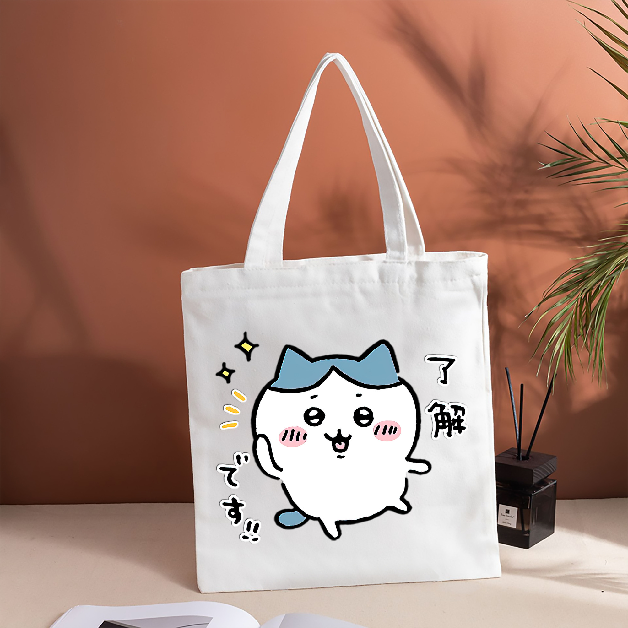 ちいかわ ハチワレ Chii-kawa hachiware 縦型キャンバス生地手提げバッグ　トートバッグ