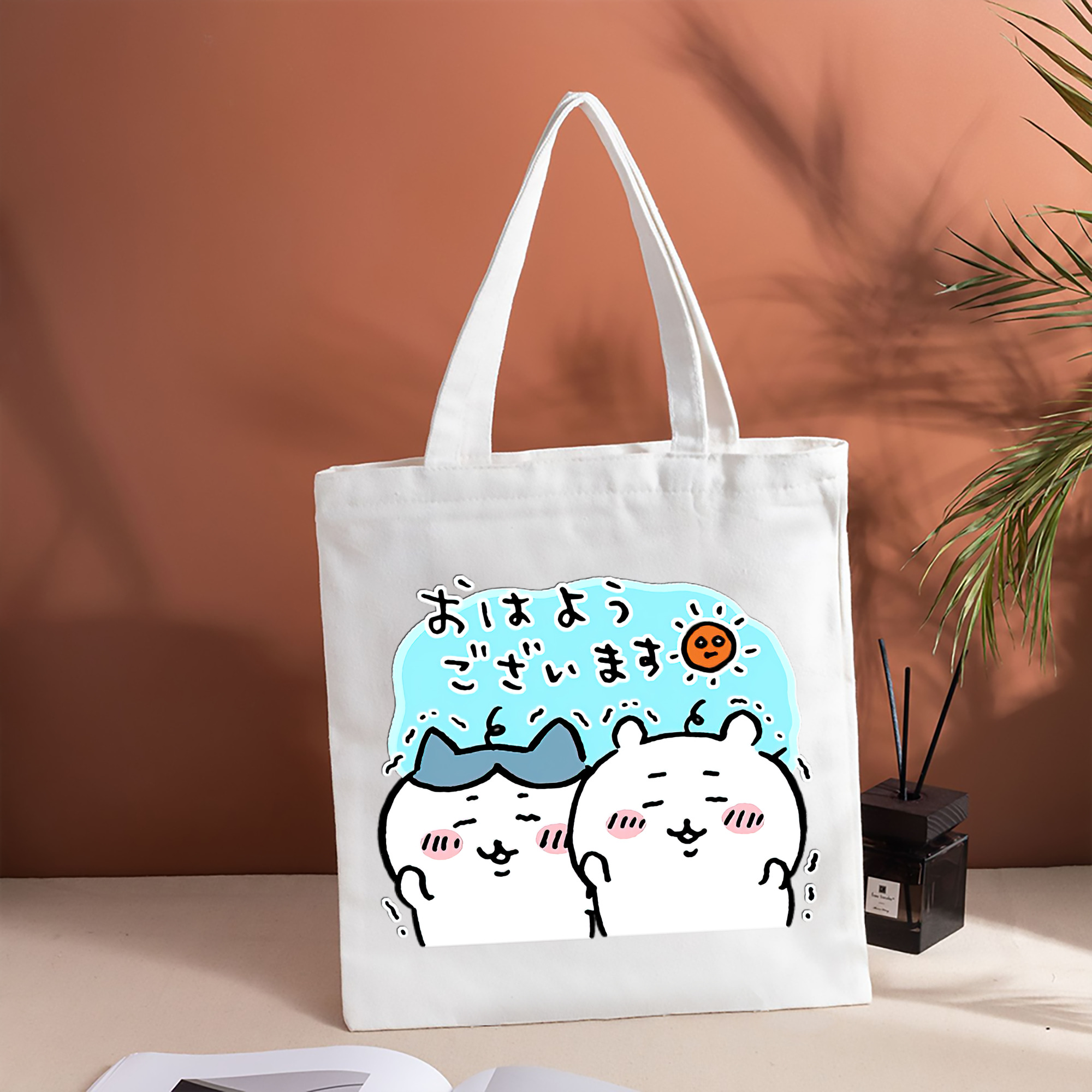 ちいかわ ハチワレ Chii-kawa hachiware 縦型キャンバス生地手提げバッグ　トートバッグ