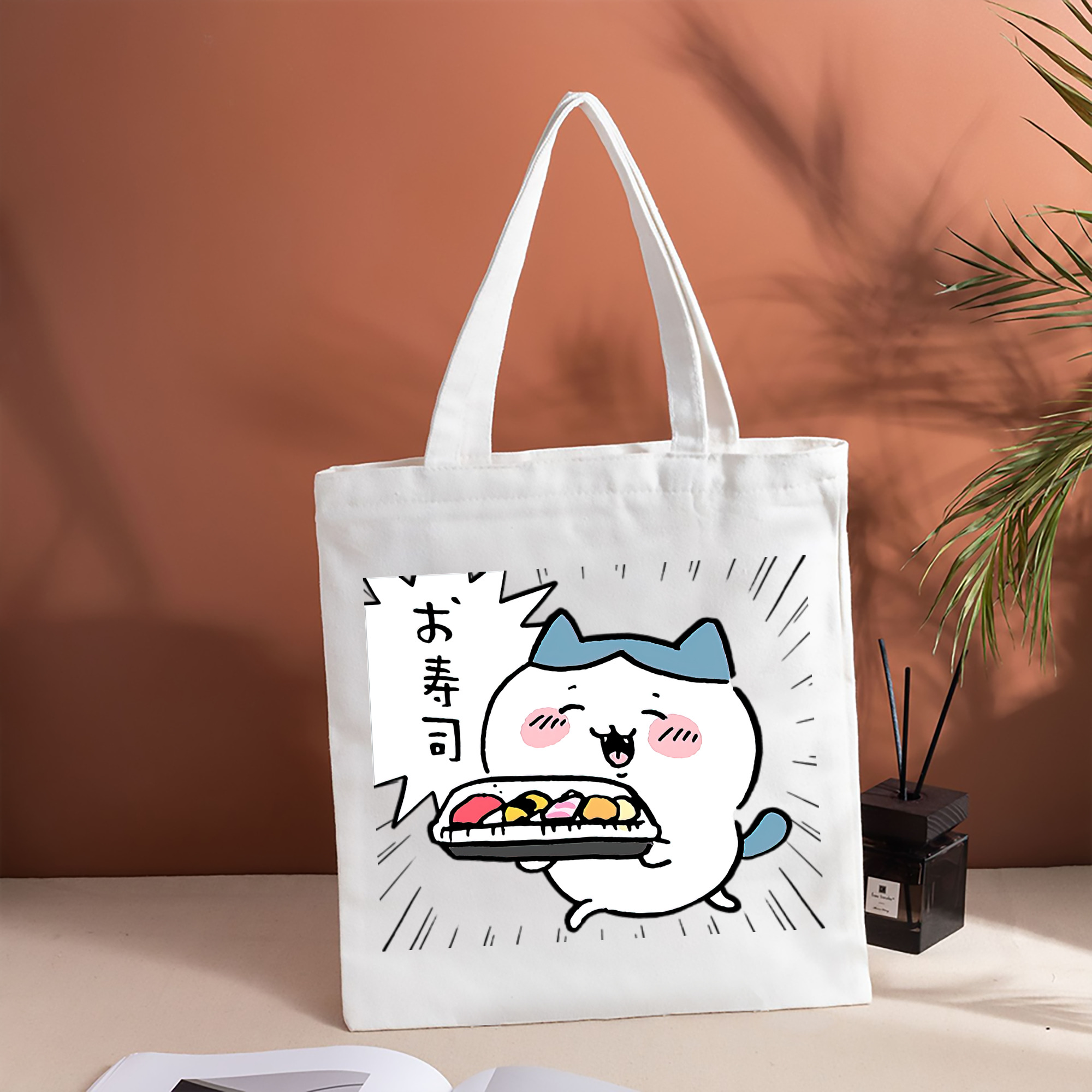 ちいかわ ハチワレ Chii-kawa hachiware 縦型キャンバス生地手提げバッグ　トートバッグ