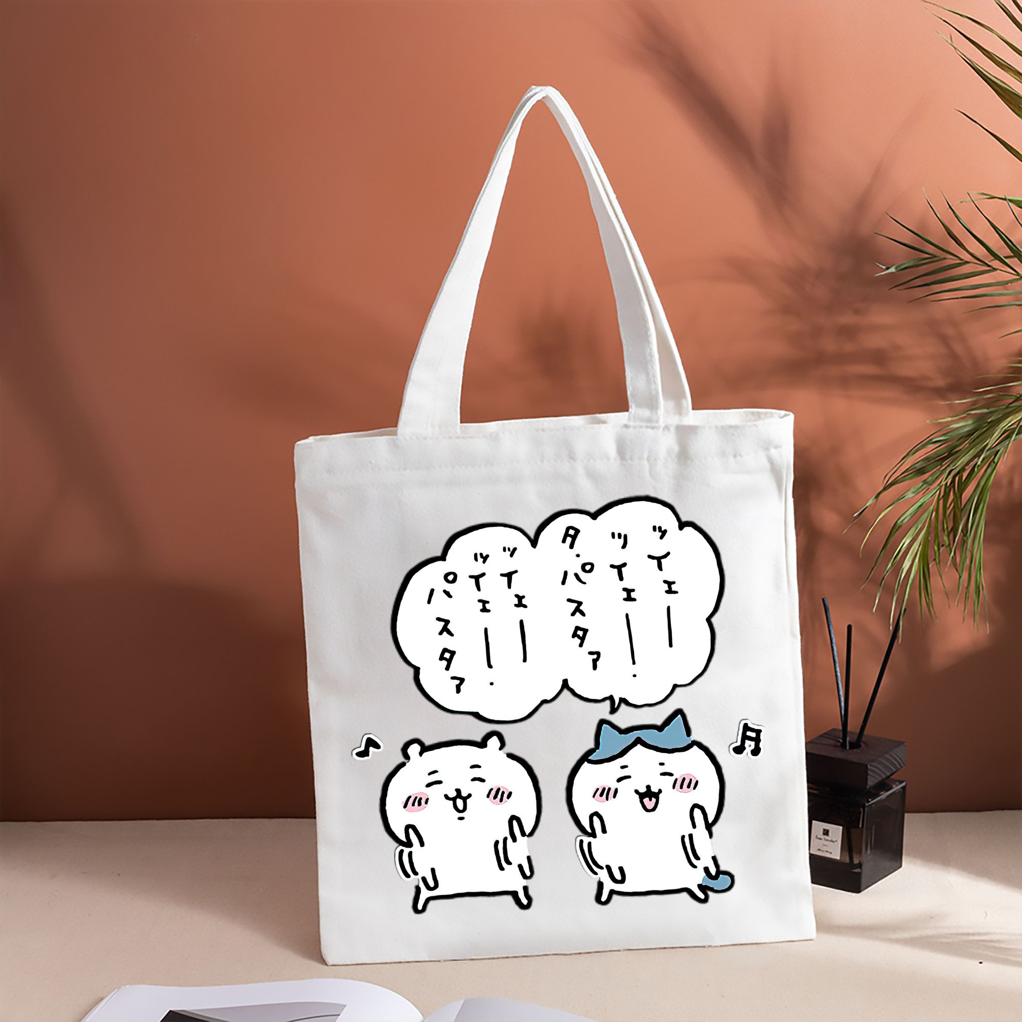 ちいかわ ハチワレ Chii-kawa hachiware 縦型キャンバス生地手提げバッグ　トートバッグ