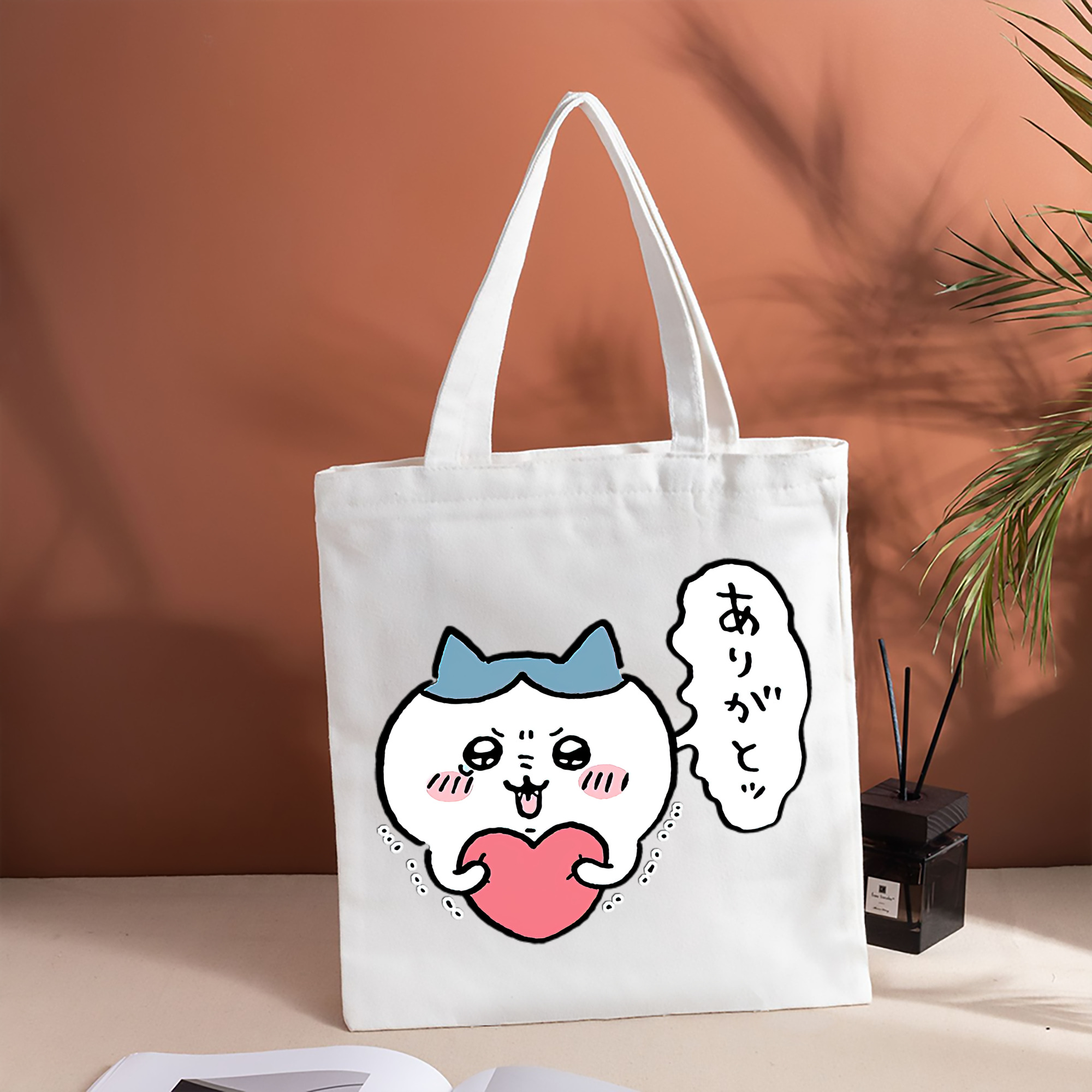ちいかわ ハチワレ Chii-kawa hachiware 縦型キャンバス生地手提げバッグ　トートバッグ