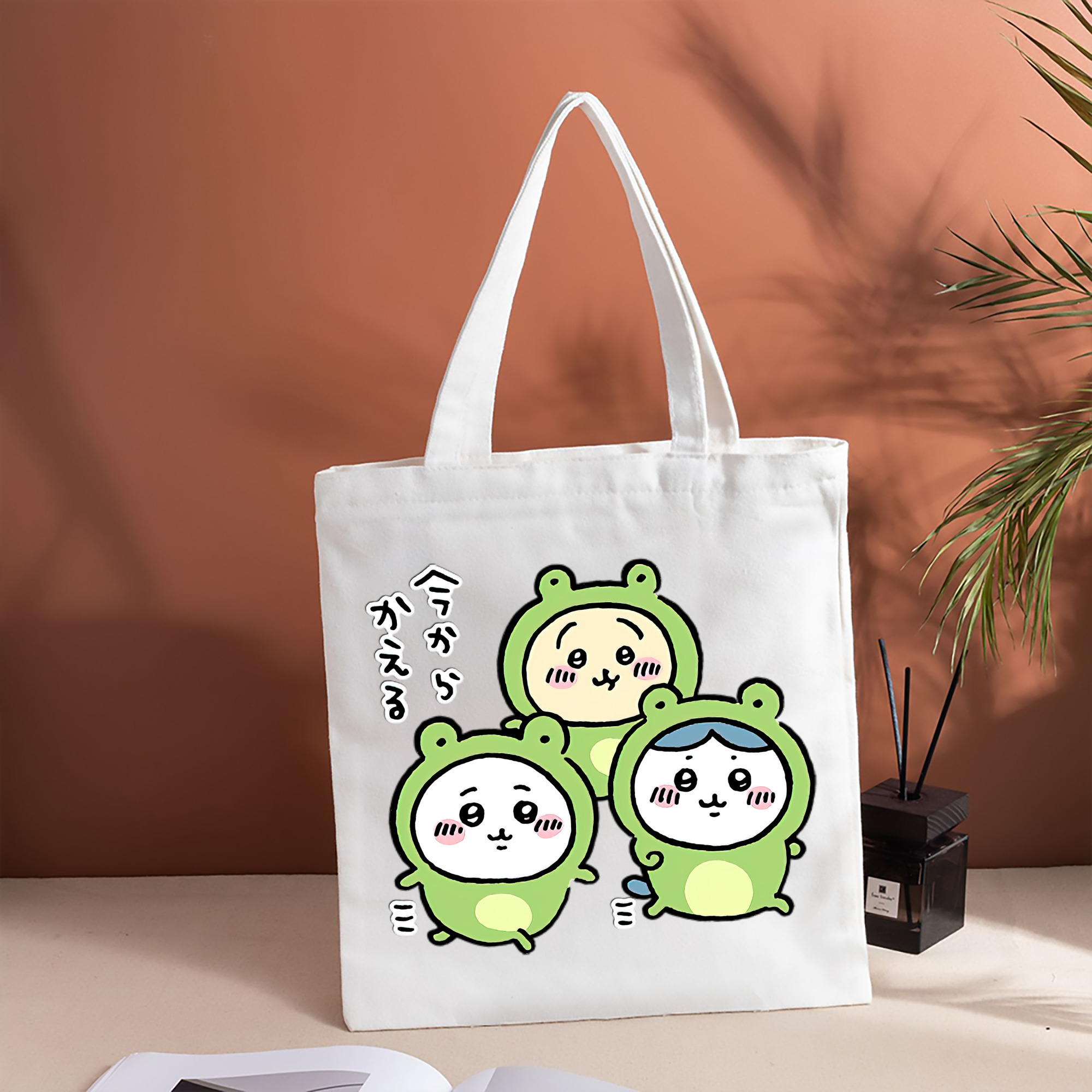 ちいかわ ハチワレ Chii-kawa hachiware 縦型キャンバス生地手提げバッグ　トートバッグ