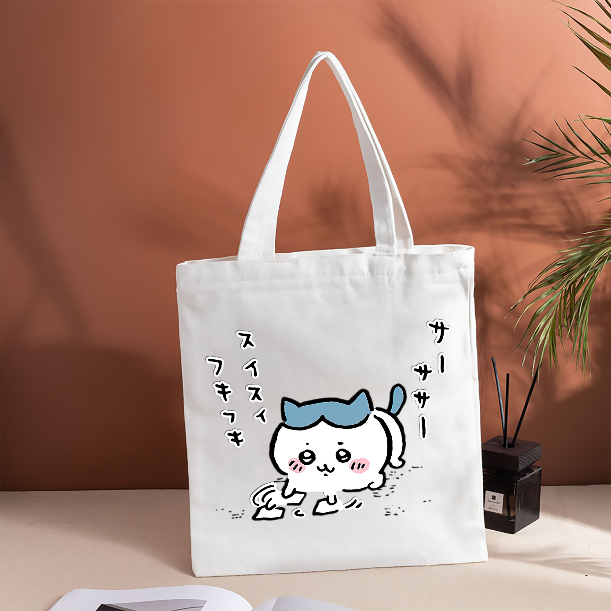 ちいかわ ハチワレ Chii-kawa hachiware 縦型キャンバス生地手提げバッグ　トートバッグ