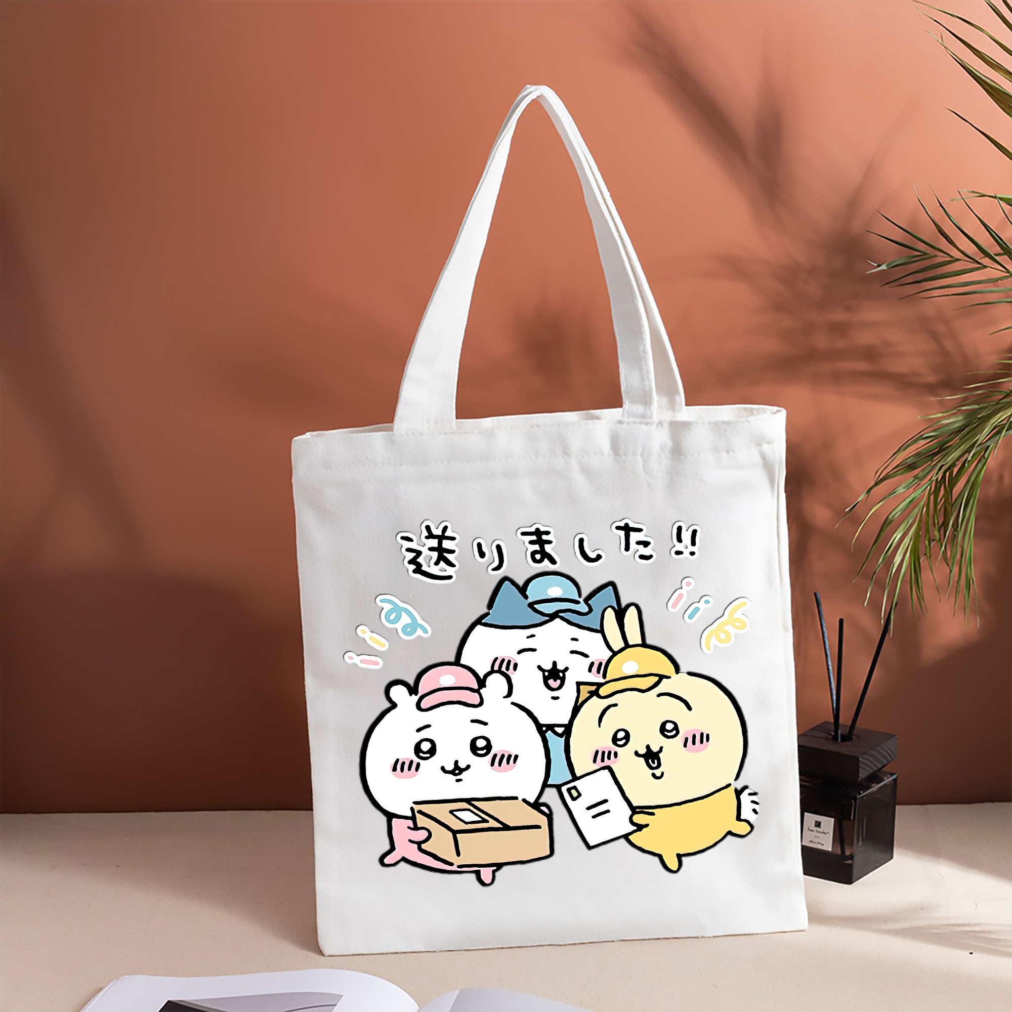 ちいかわ ハチワレ Chii-kawa hachiware 縦型キャンバス生地手提げバッグ　トートバッグ