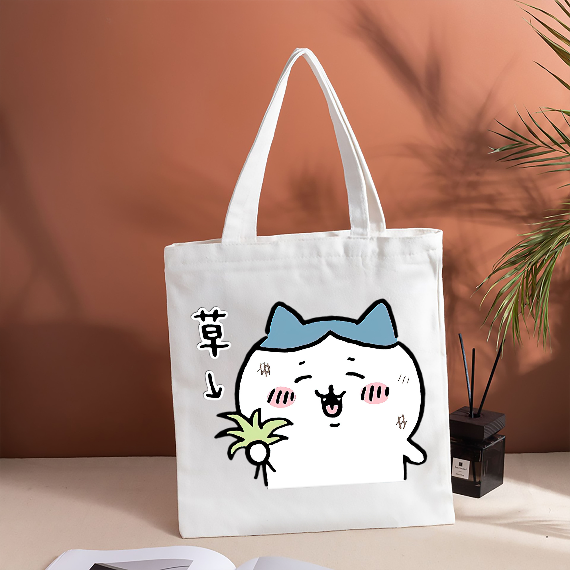 ちいかわ ハチワレ Chii-kawa hachiware 縦型キャンバス生地手提げバッグ　トートバッグ