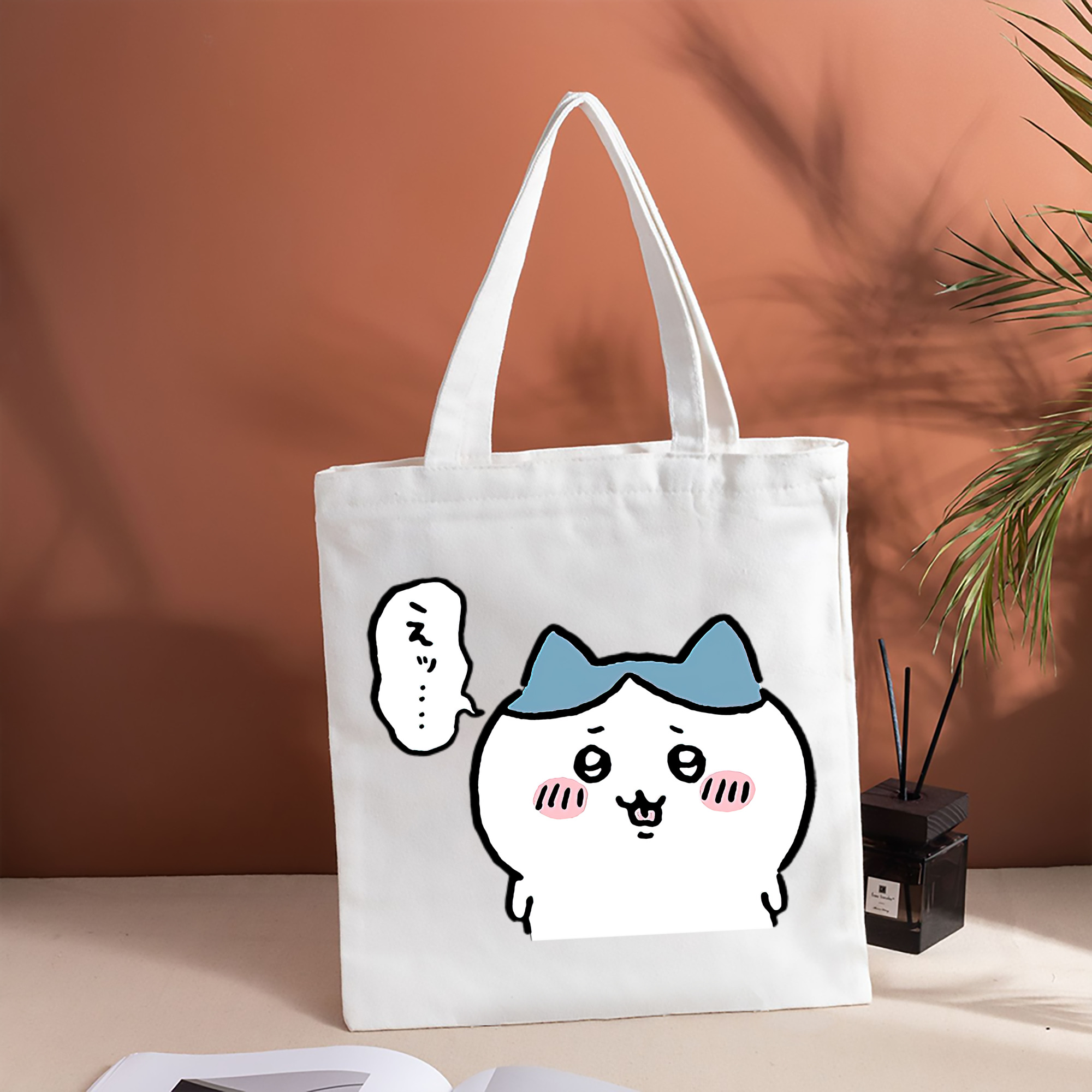 ちいかわ ハチワレ Chii-kawa hachiware 縦型キャンバス生地手提げバッグ　トートバッグ