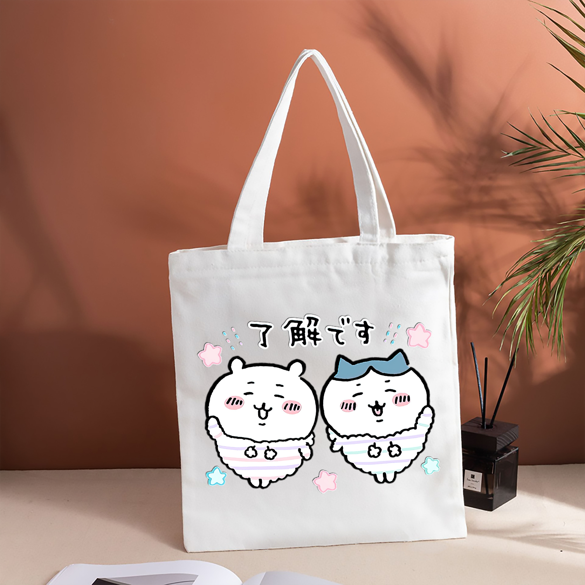 ちいかわ ハチワレ Chii-kawa hachiware 縦型キャンバス生地手提げバッグ　トートバッグ