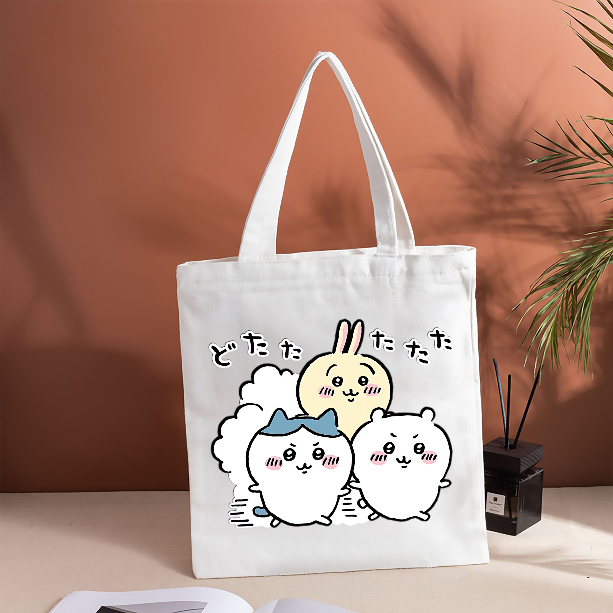 ちいかわ ハチワレ Chii-kawa hachiware 縦型キャンバス生地手提げバッグ　トートバッグ