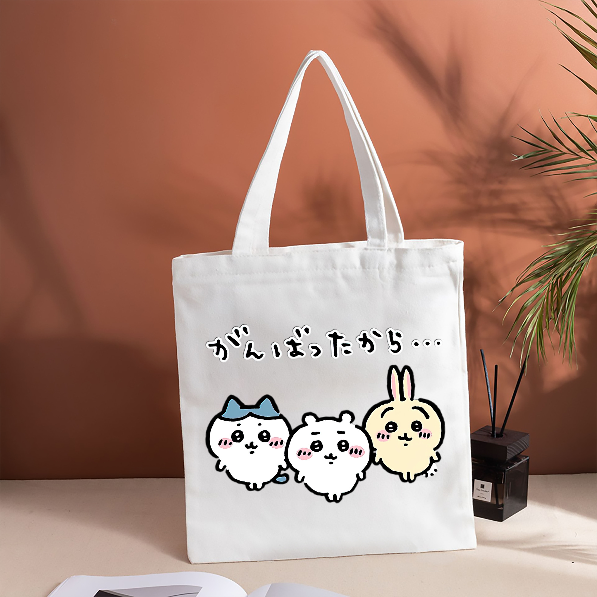 ちいかわ ハチワレ Chii-kawa hachiware 縦型キャンバス生地手提げバッグ　トートバッグ