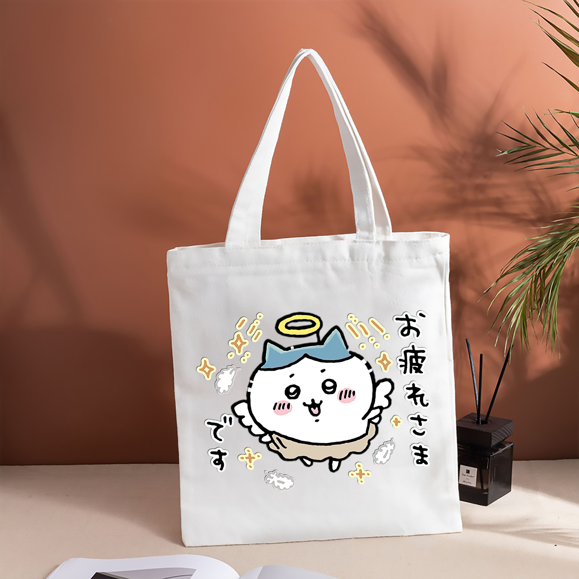 ちいかわ ハチワレ Chii-kawa hachiware 縦型キャンバス生地手提げバッグ　トートバッグ