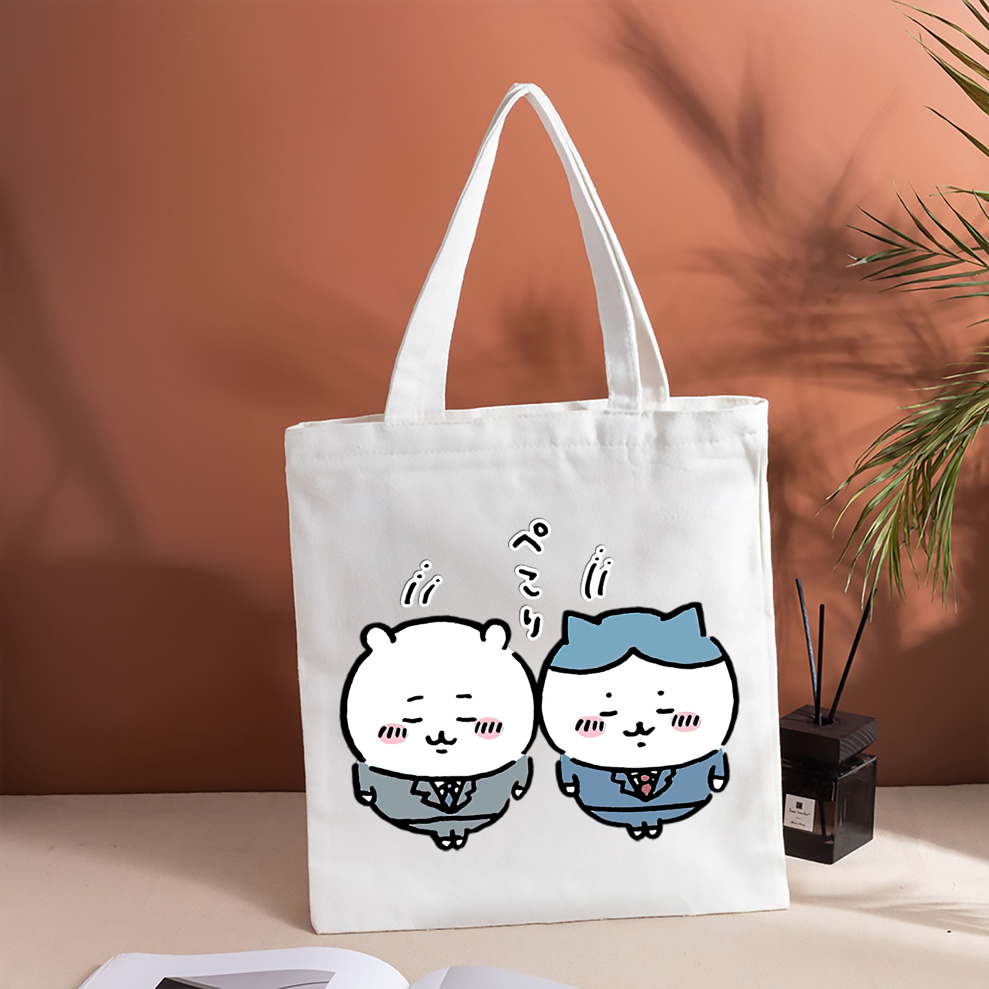 ちいかわ ハチワレ Chii-kawa hachiware 縦型キャンバス生地手提げバッグ　トートバッグ