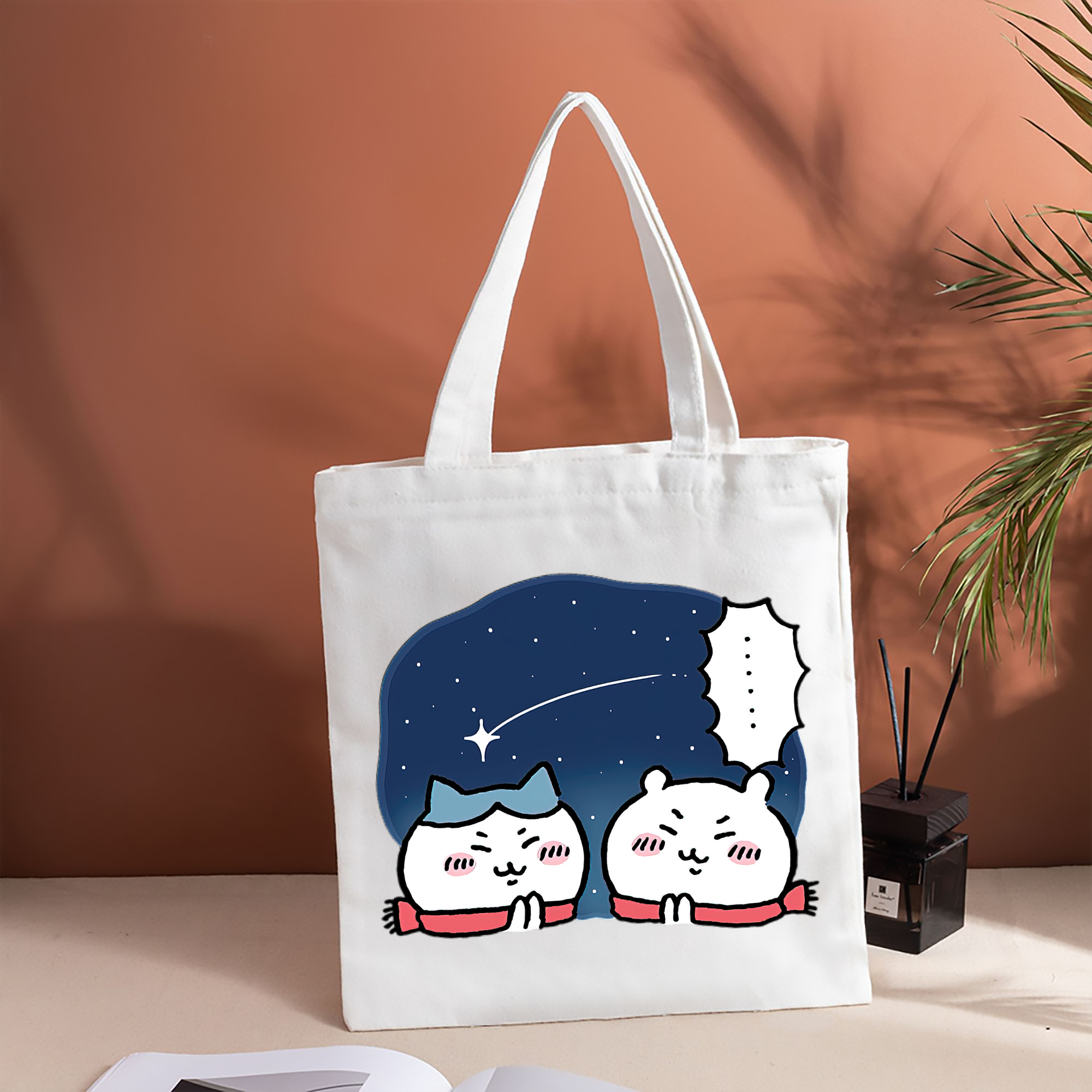 ちいかわ ハチワレ Chii-kawa hachiware 縦型キャンバス生地手提げバッグ　トートバッグ