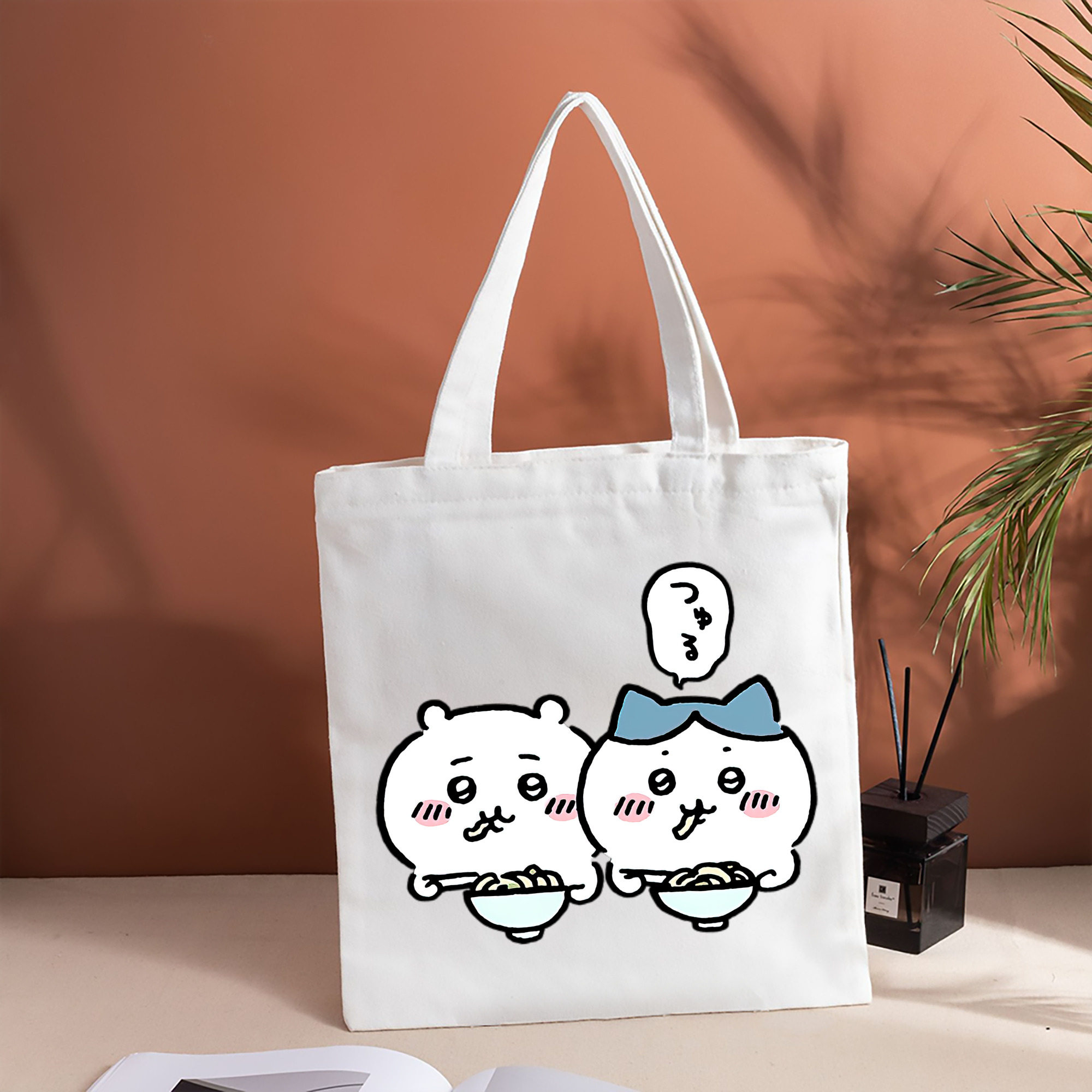 ちいかわ ハチワレ Chii-kawa hachiware 縦型キャンバス生地手提げバッグ　トートバッグ