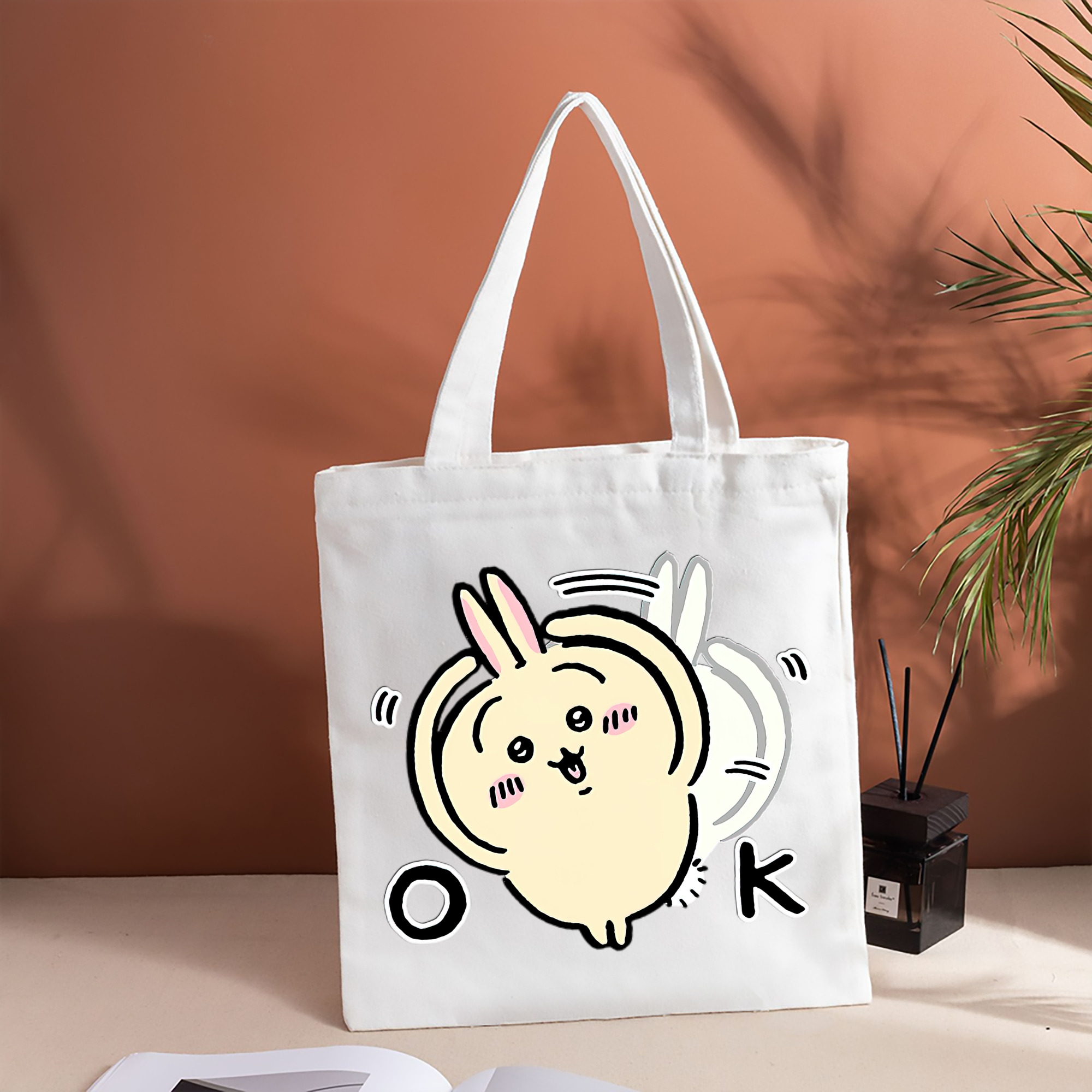 ちいかわ うさぎ Chii-kawa usagi 縦型キャンバス生地手提げバッグ　トートバッグ