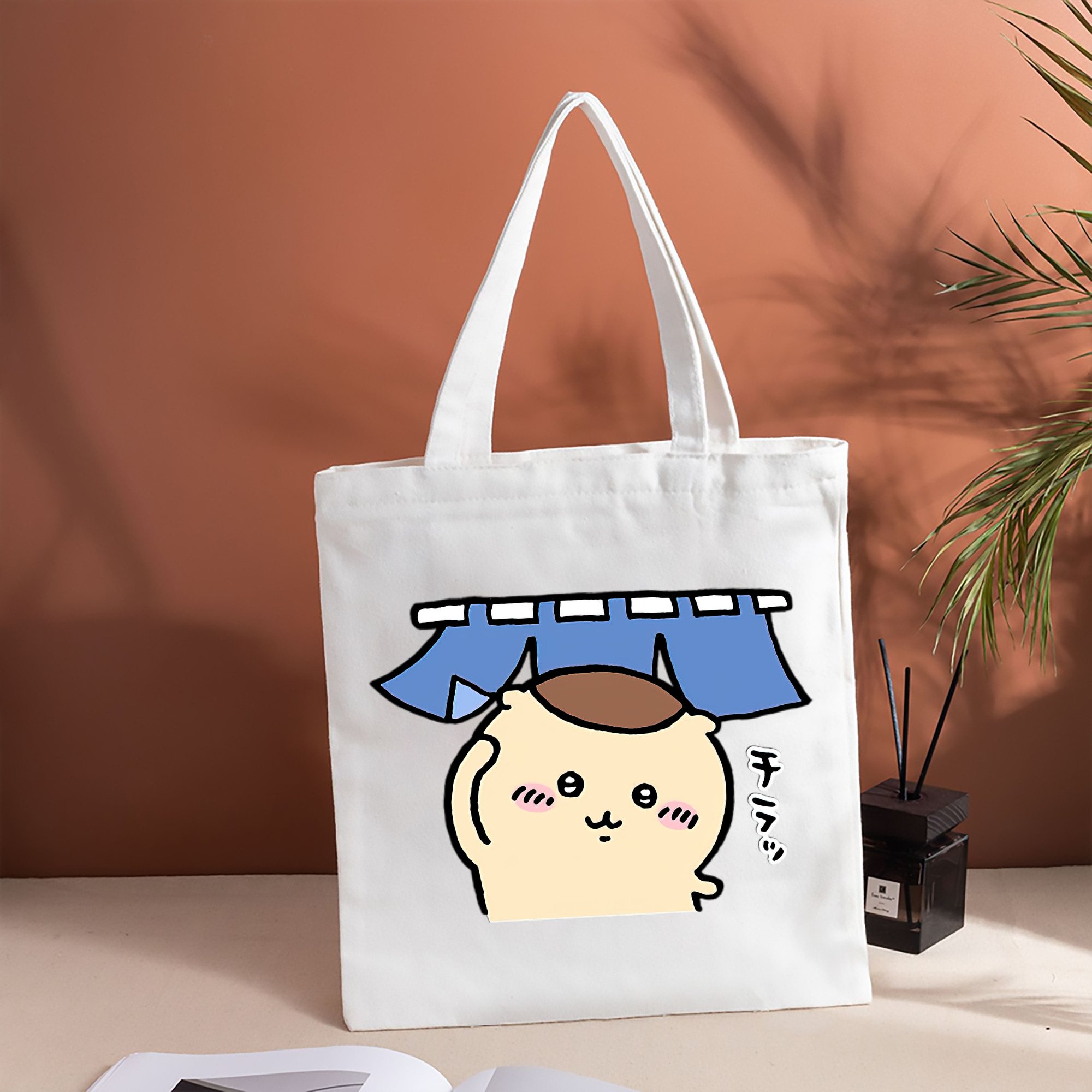 ちいかわ くりまんじゅう Chii-kawa kuri manjū 縦型キャンバス生地手提げバッグ　トートバッグ