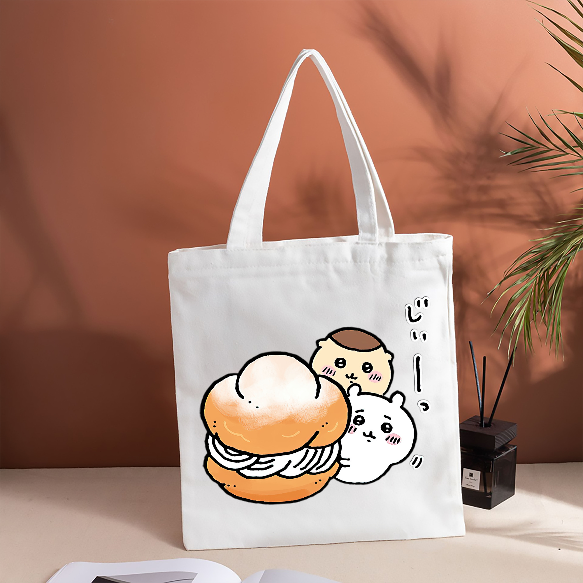 ちいかわ くりまんじゅう Chii-kawa kuri manjū 縦型キャンバス生地手提げバッグ　トートバッグ