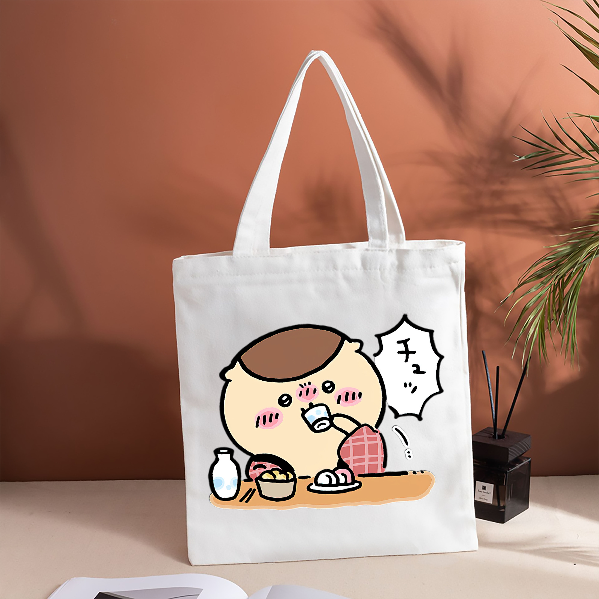ちいかわ くりまんじゅう Chii-kawa kuri manjū 縦型キャンバス生地手提げバッグ　トートバッグ