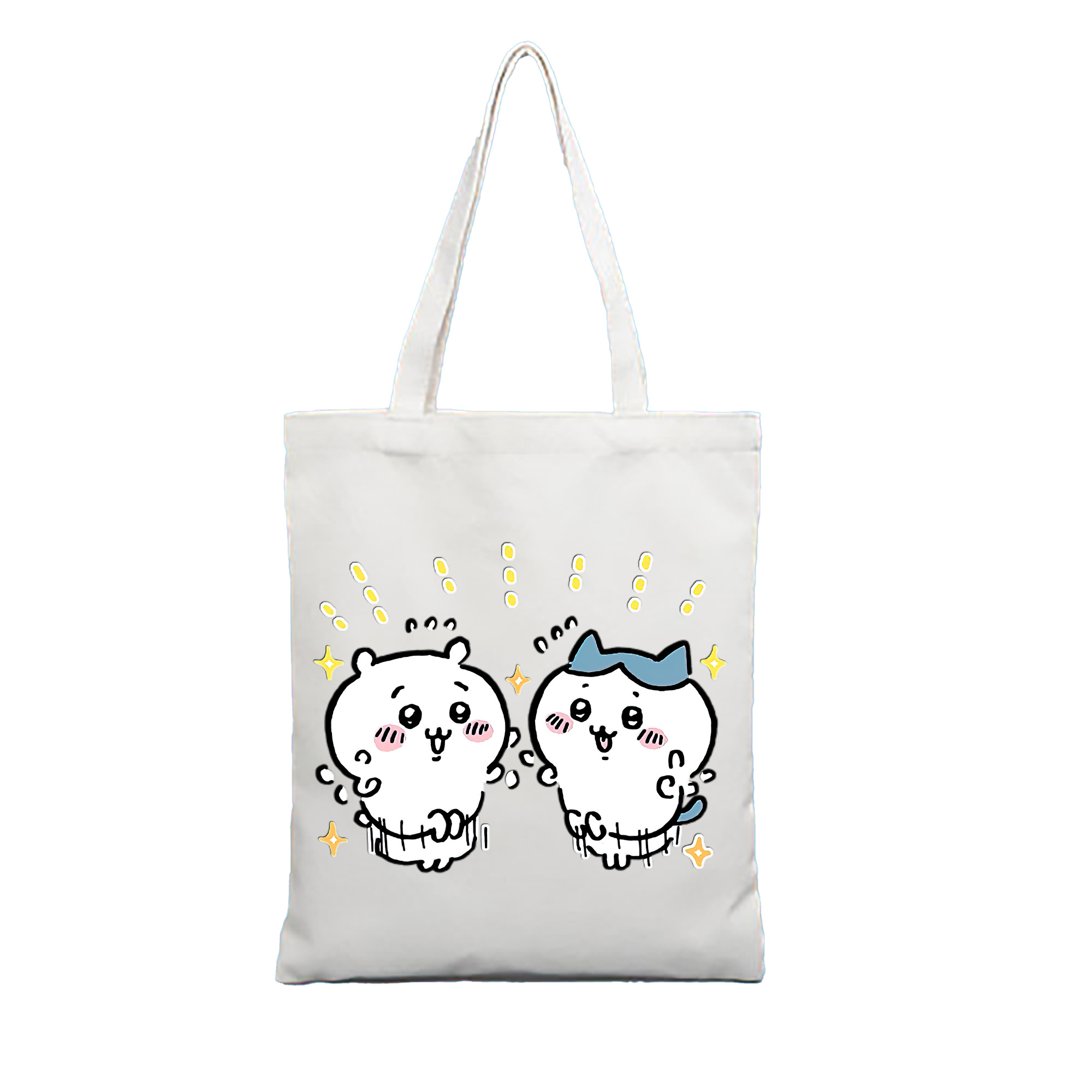 （画像用） ちいかわ ハチワレ Chii-kawa hachiware 縦型キャンバス生地手提げバッグ　トートバッグ