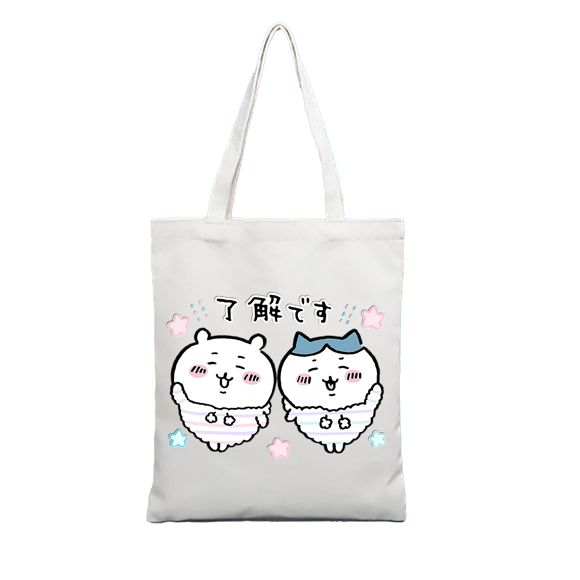 （画像用） ちいかわ ハチワレ Chii-kawa hachiware 縦型キャンバス生地手提げバッグ　トートバッグ