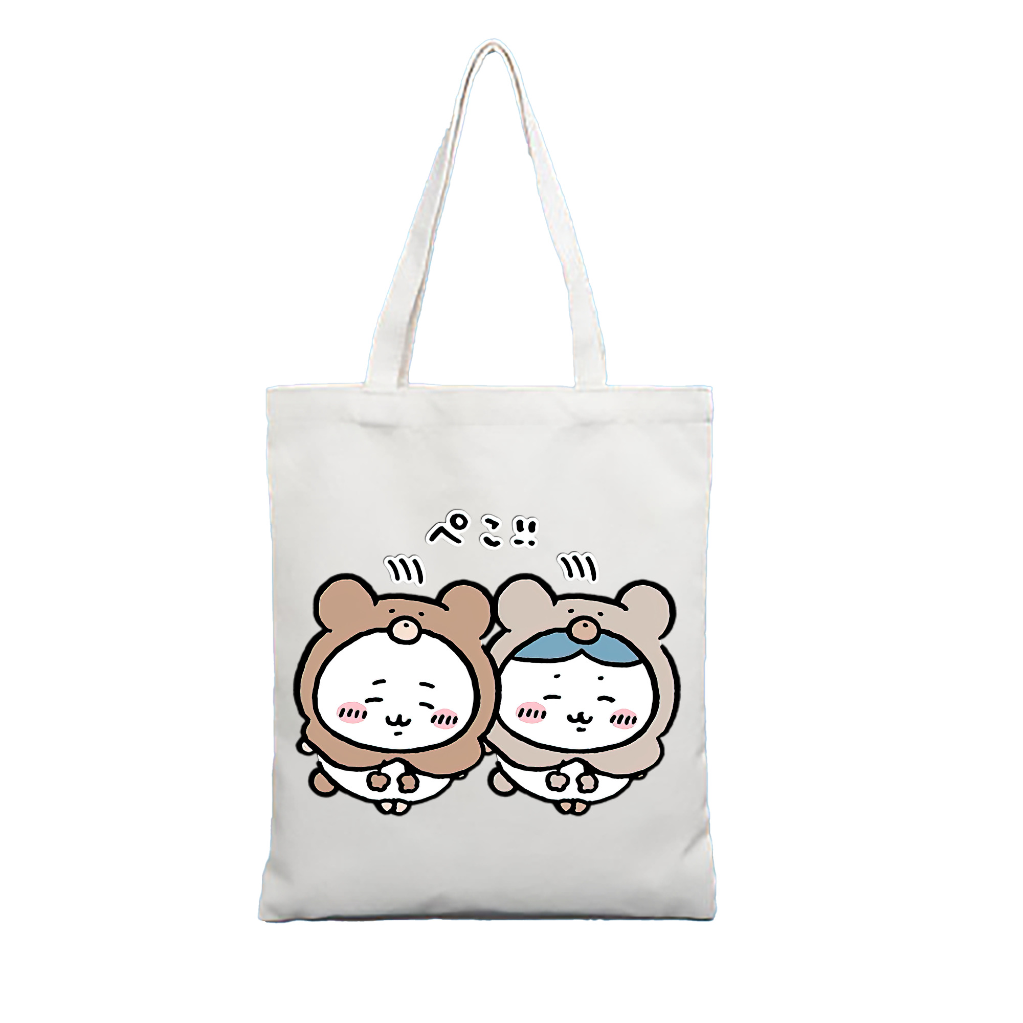 （画像用） ちいかわ ハチワレ Chii-kawa hachiware 縦型キャンバス生地手提げバッグ　トートバッグ