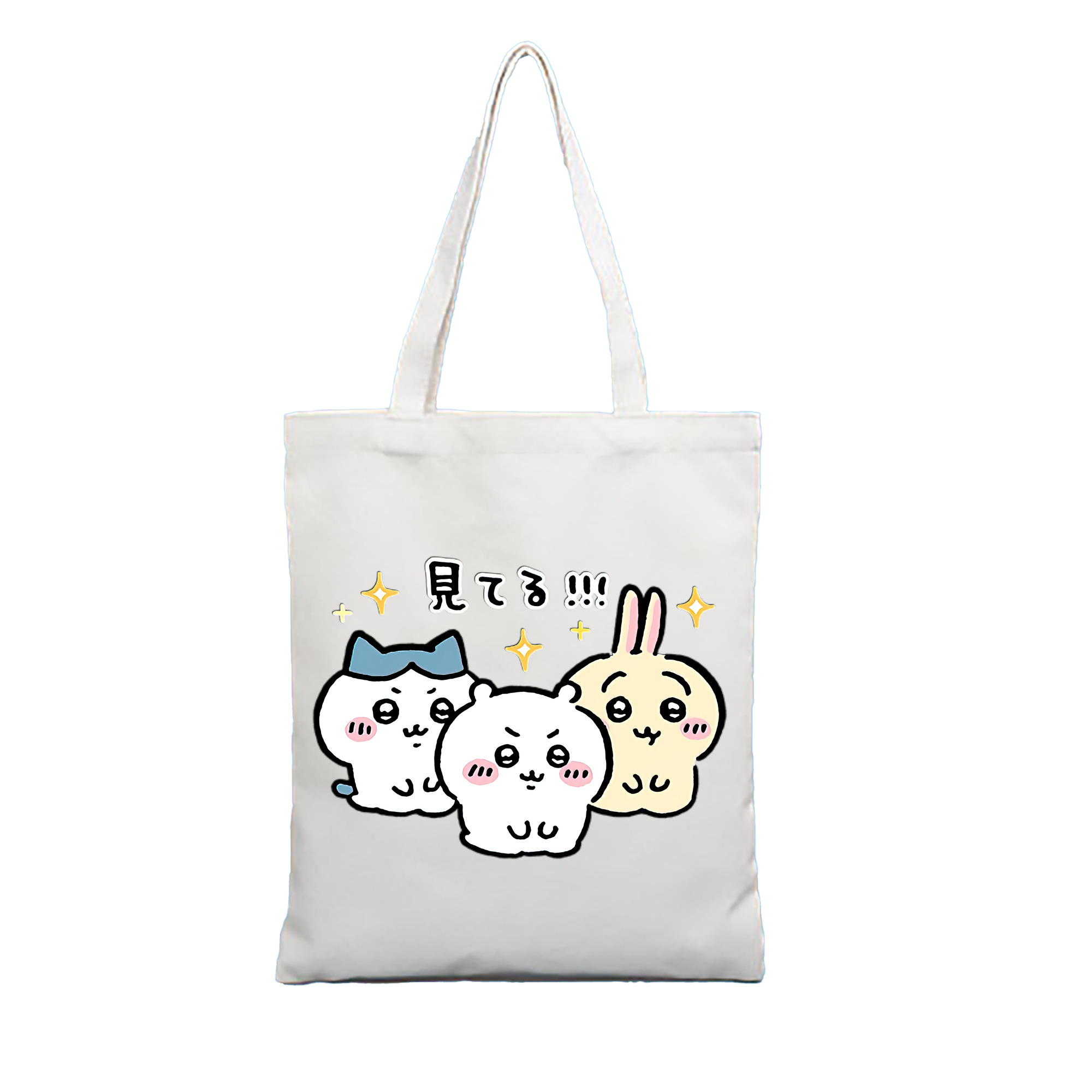 （画像用） ちいかわ ハチワレ Chii-kawa hachiware 縦型キャンバス生地手提げバッグ　トートバッグ