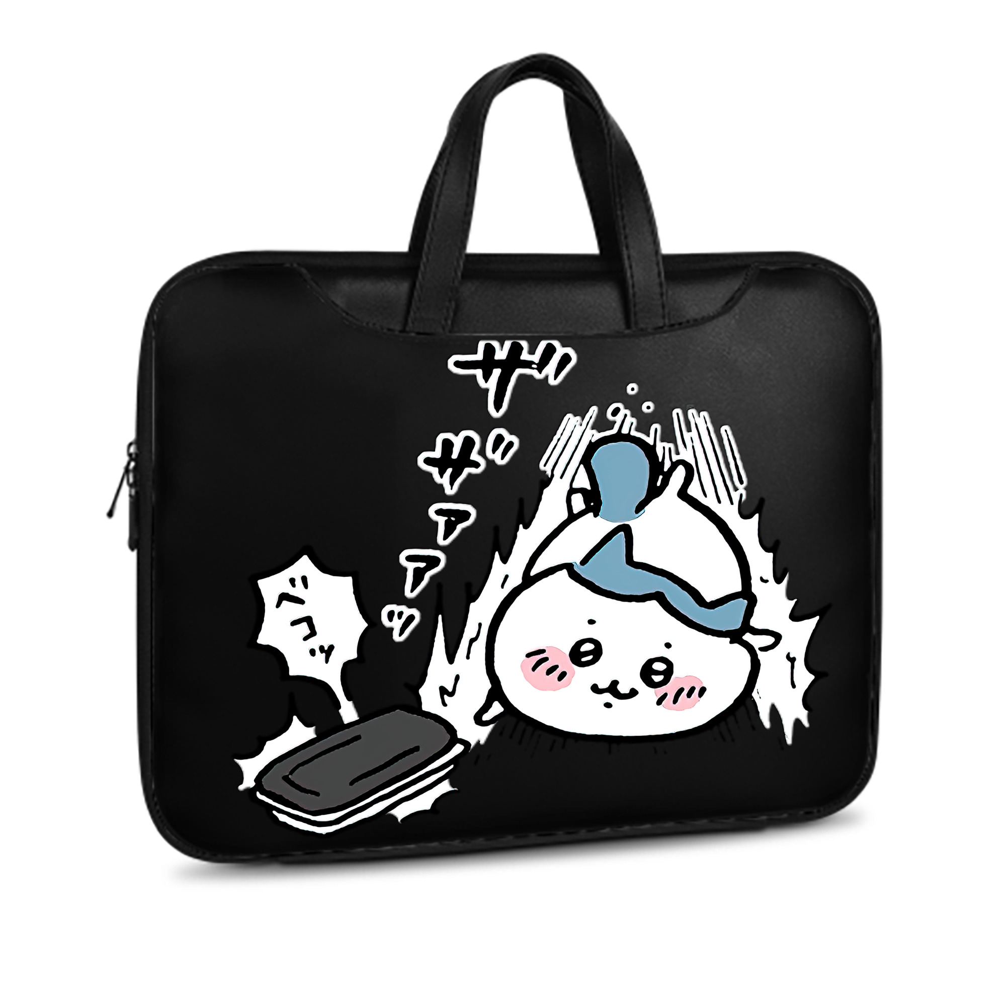 （画像用） ちいかわ ハチワレ Chii-kawa hachiware レザーラップトップバッグ　ノートパソコンケース