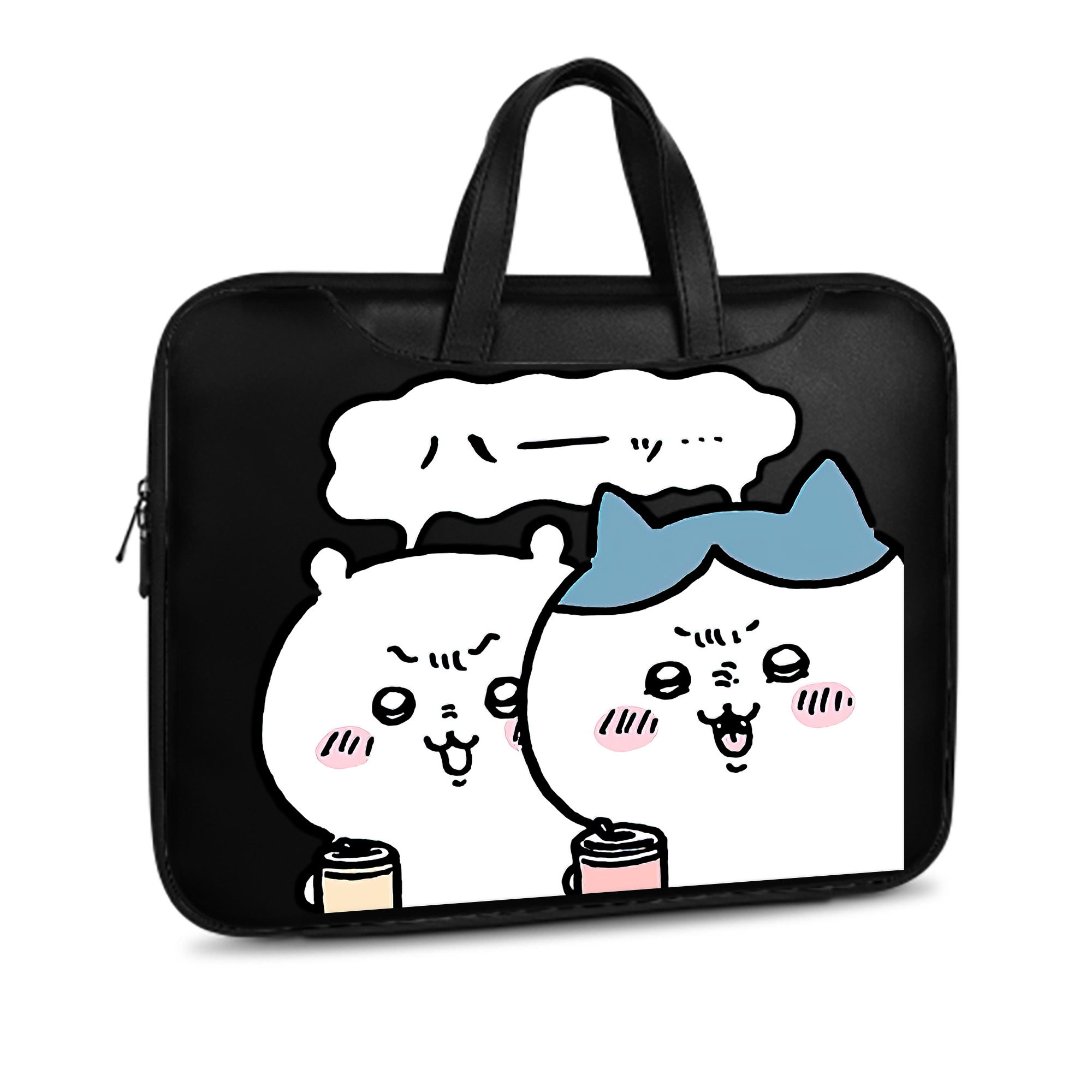 （画像用） ちいかわ ハチワレ Chii-kawa hachiware レザーラップトップバッグ　ノートパソコンケース