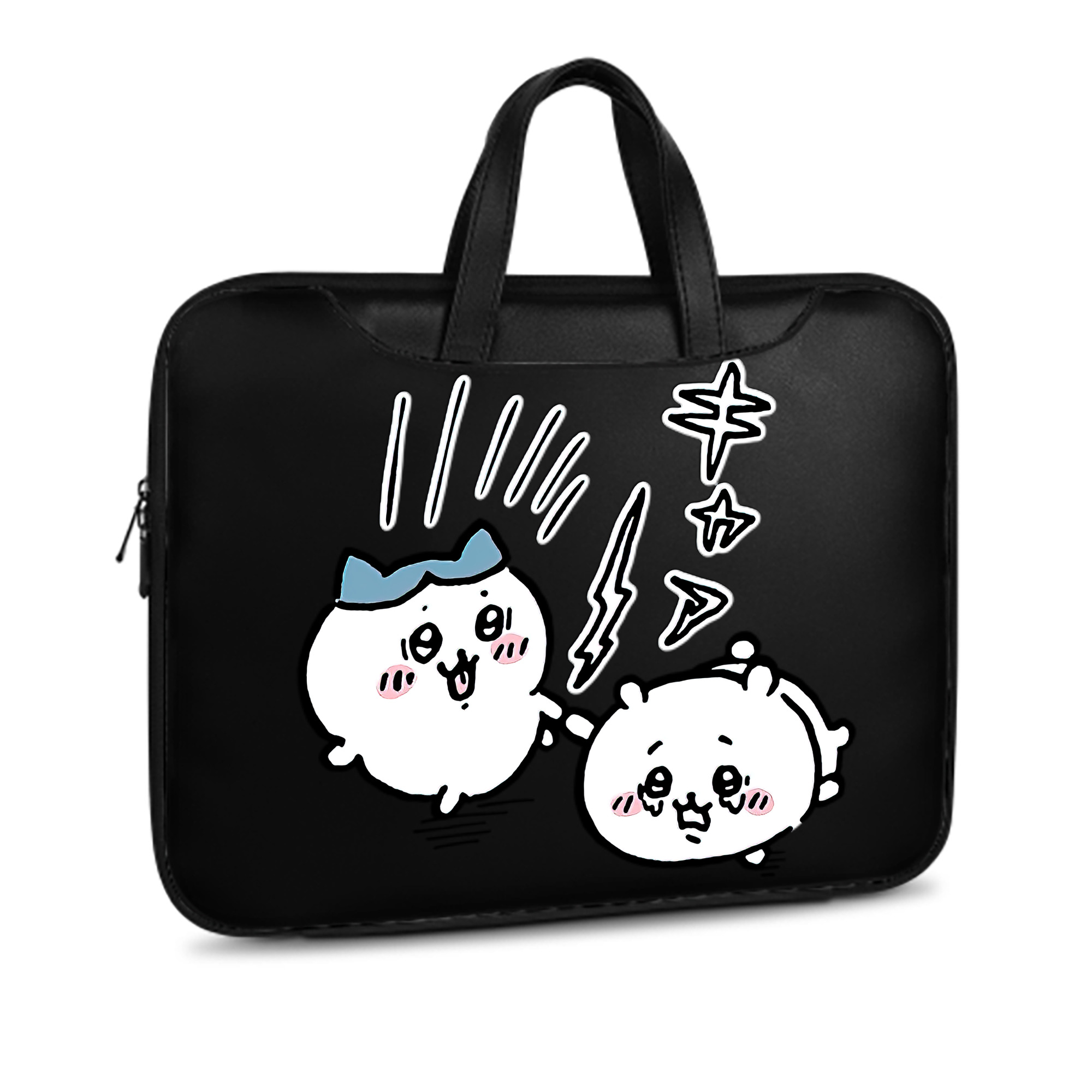（画像用） ちいかわ ハチワレ Chii-kawa hachiware レザーラップトップバッグ　ノートパソコンケース