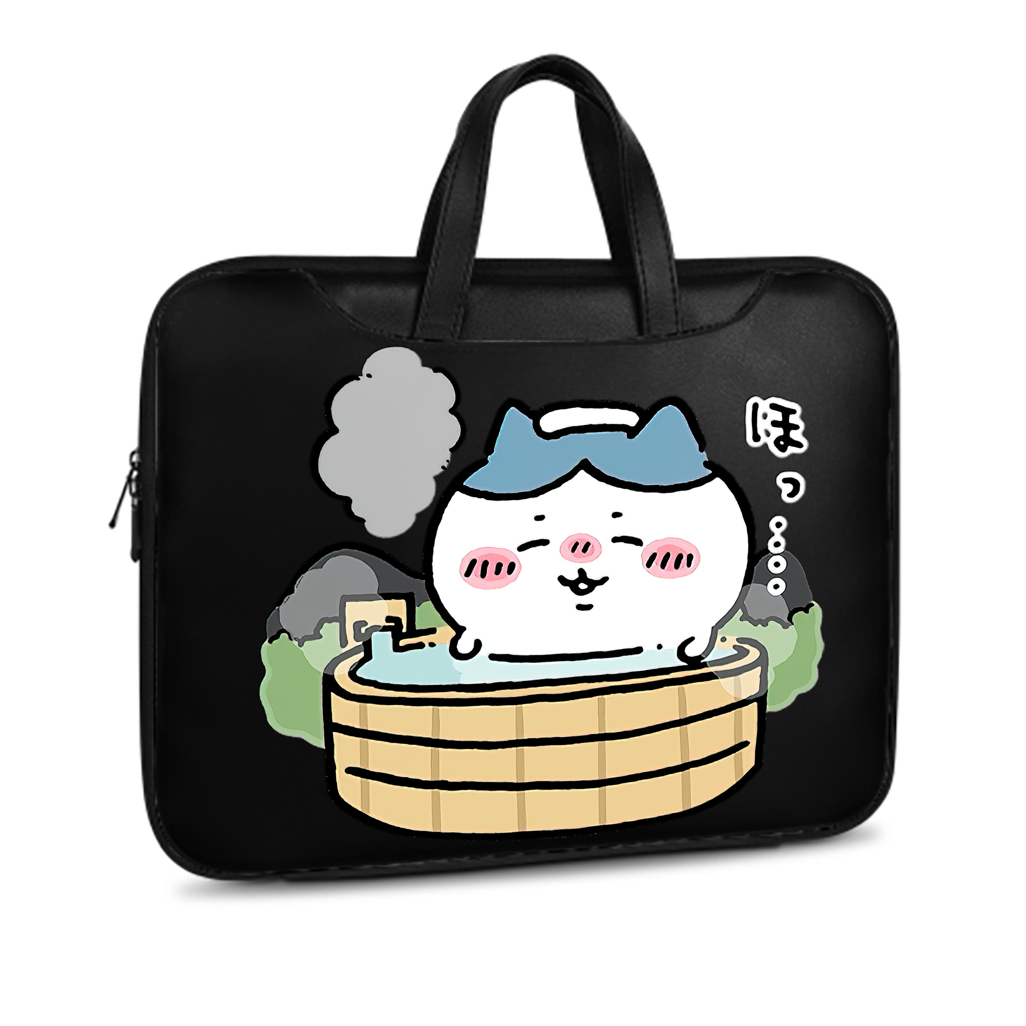 （画像用） ちいかわ ハチワレ Chii-kawa hachiware レザーラップトップバッグ　ノートパソコンケース