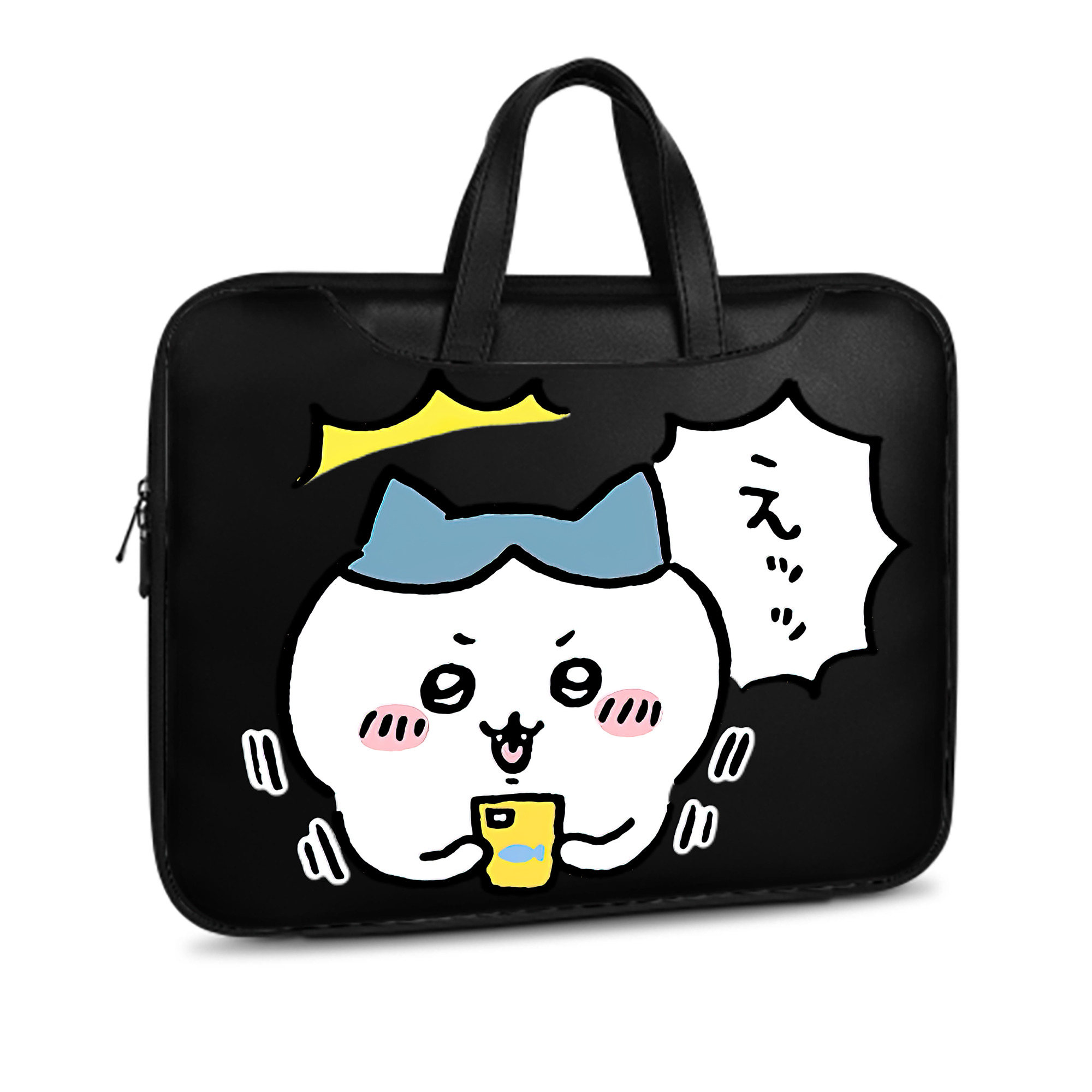 （画像用） ちいかわ ハチワレ Chii-kawa hachiware レザーラップトップバッグ　ノートパソコンケース