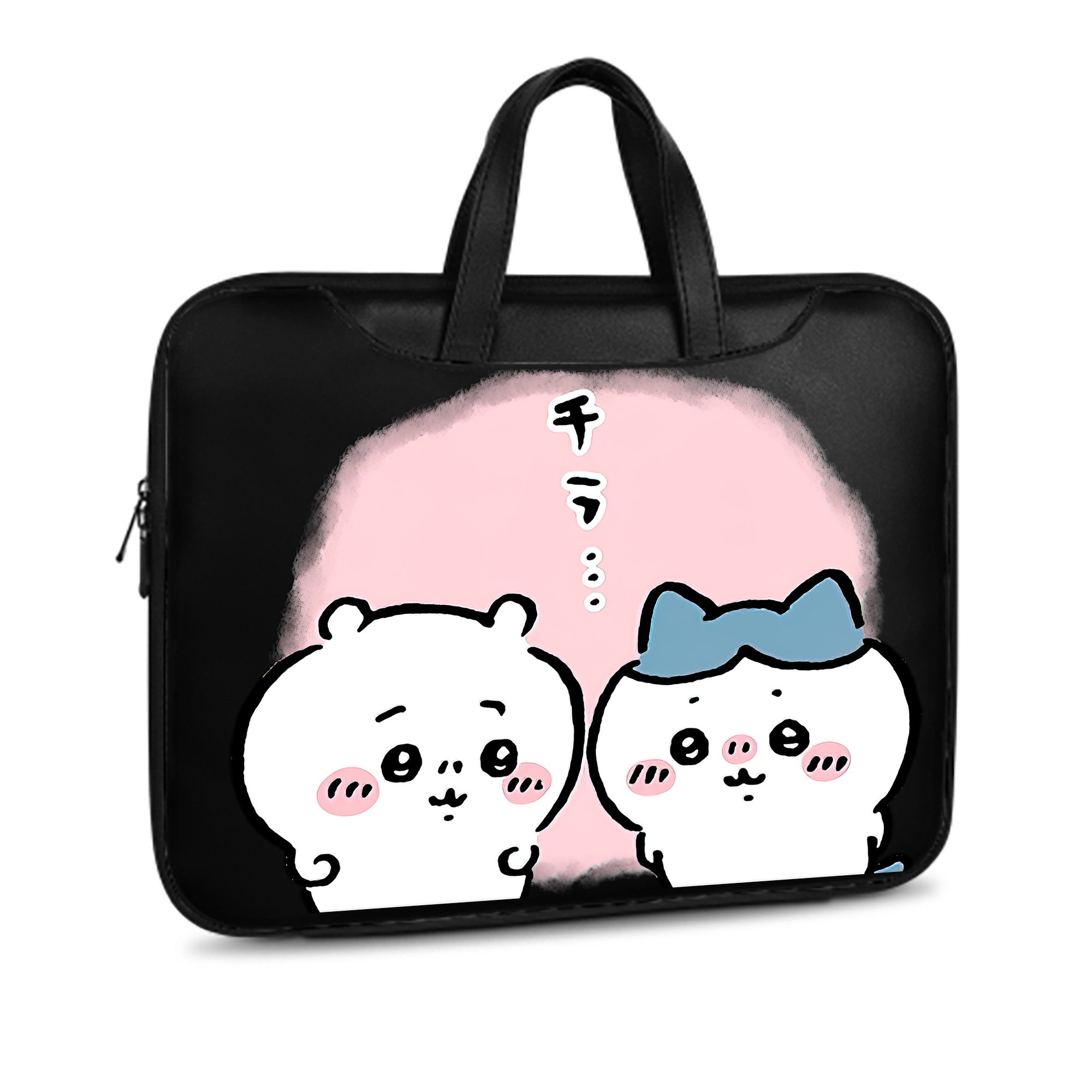 （画像用） ちいかわ ハチワレ Chii-kawa hachiware レザーラップトップバッグ　ノートパソコンケース